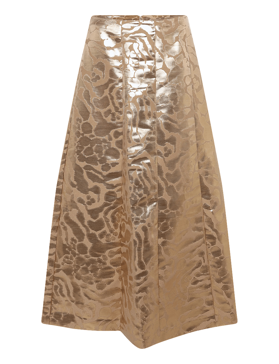Malina - Meline Jacquard Midi Skirt - midiseelikud - savannah metallic - 1