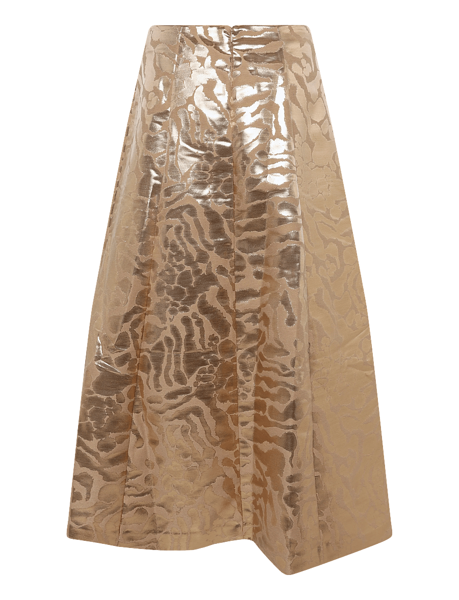 Malina - Meline Jacquard Midi Skirt - midiseelikud - savannah metallic - 2