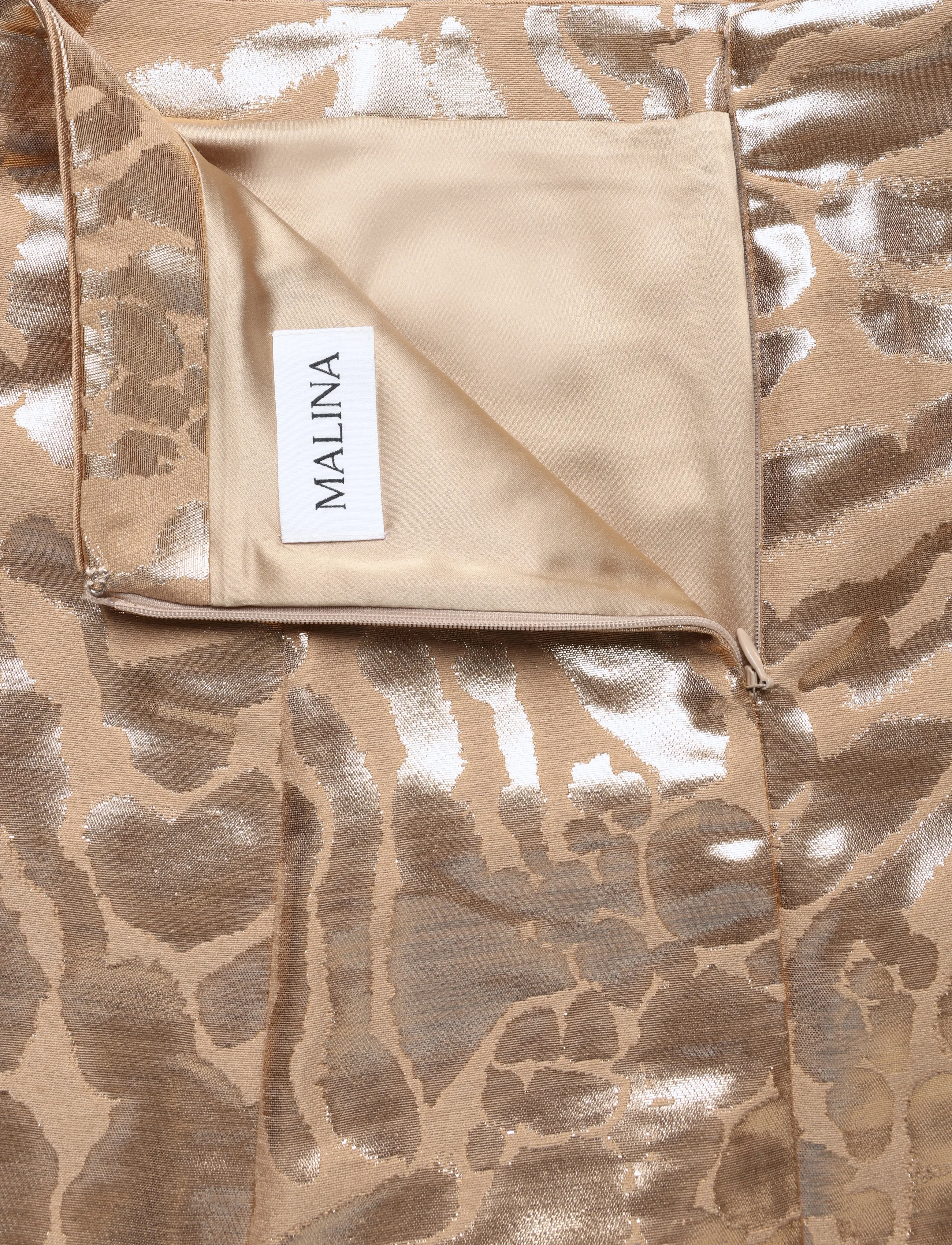 Malina - Meline Jacquard Midi Skirt - midi skirts - savannah metallic - 5