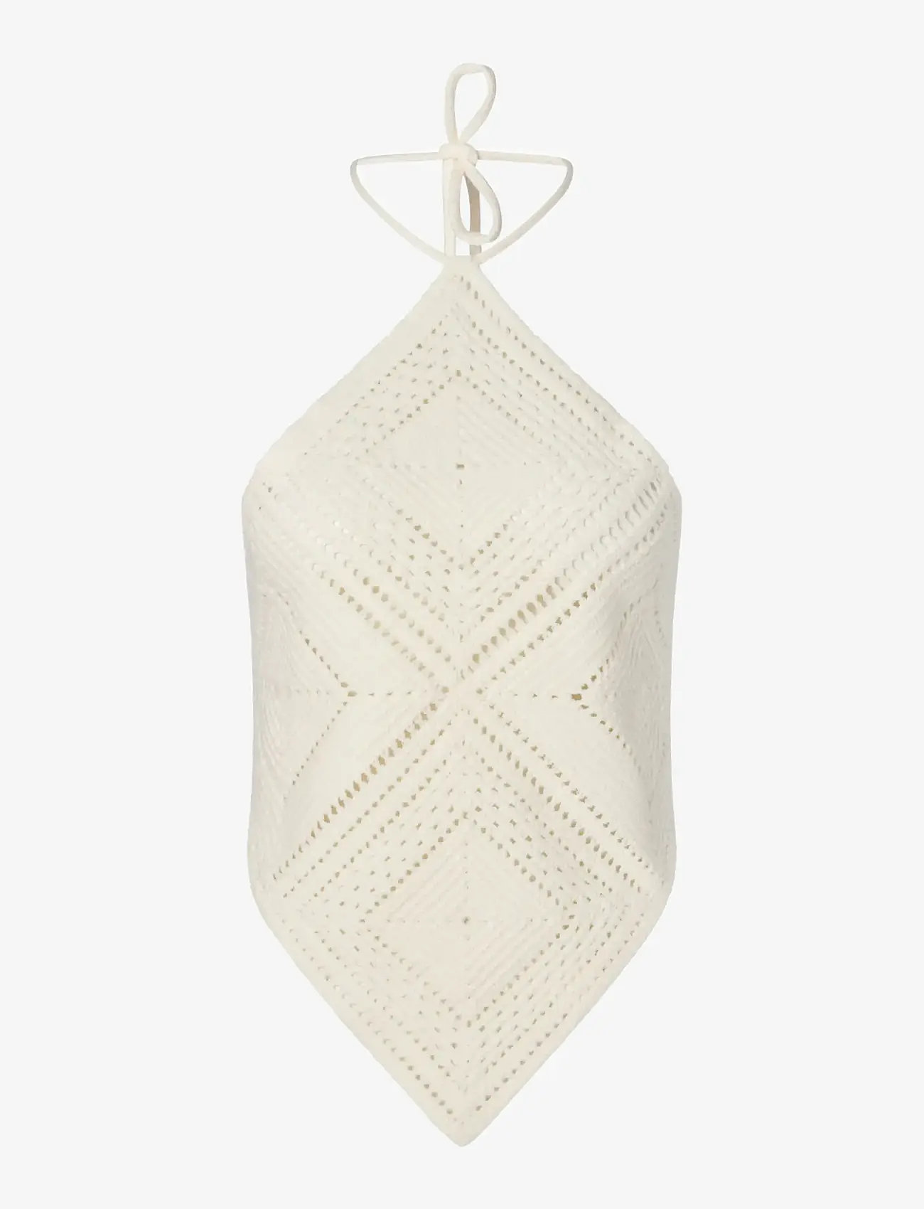Malina - Lia Halterneck Crochet Top - crop tops - vanilla - 1