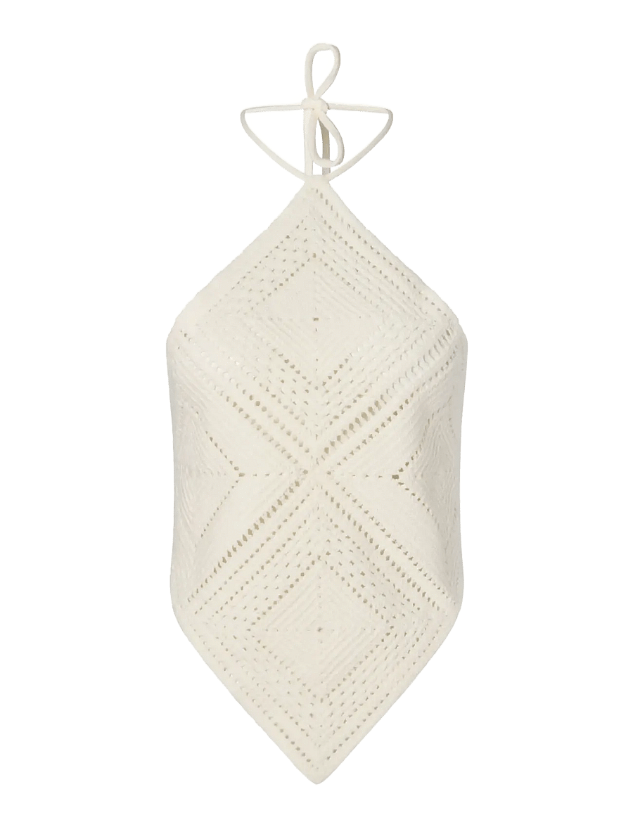 Malina - Lia Halterneck Crochet Top - nabapluusid - vanilla - 1