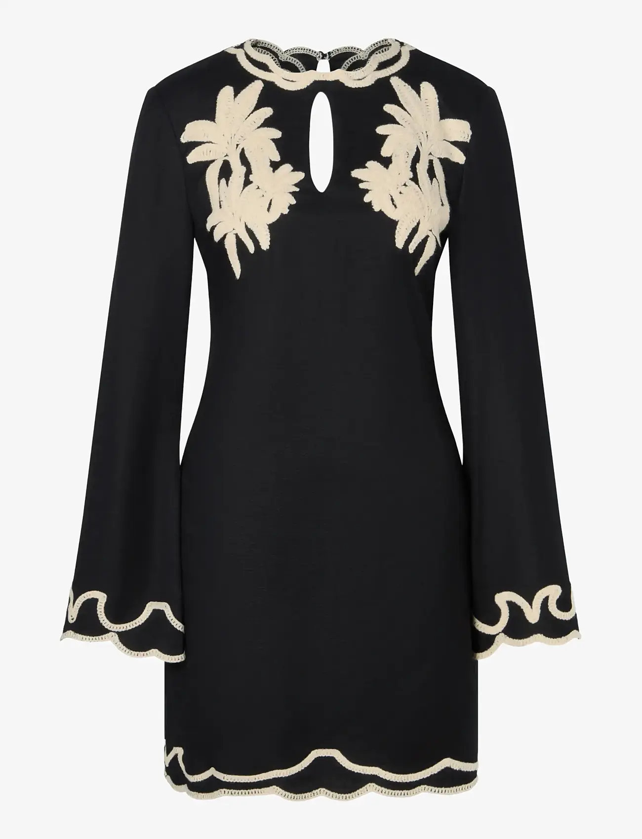 Malina - Henny Embroidered Mini Dress - short dresses - black - 1