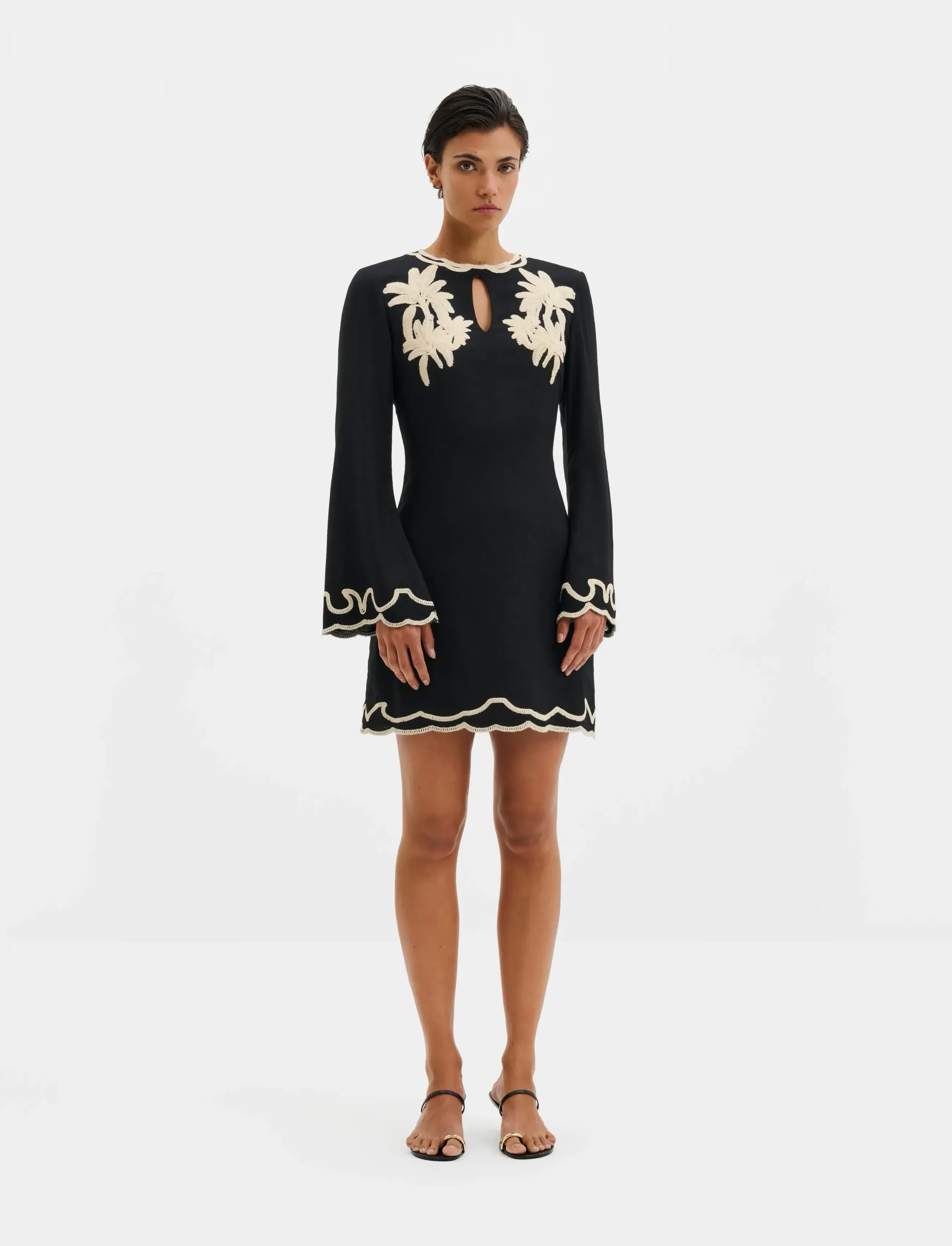 Malina Henny Embroidered Mini Dress, 40, Dresses, Schwarz - Short Frauen