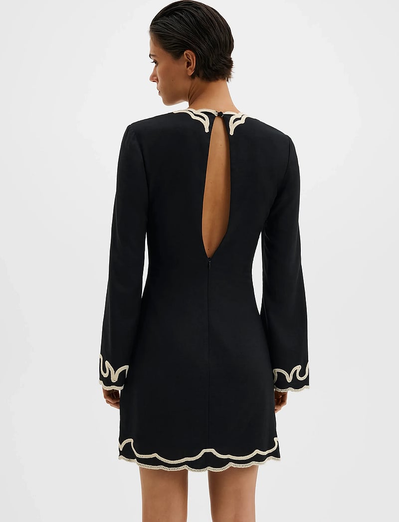 Malina - Henny Embroidered Mini Dress - short dresses - black - 3