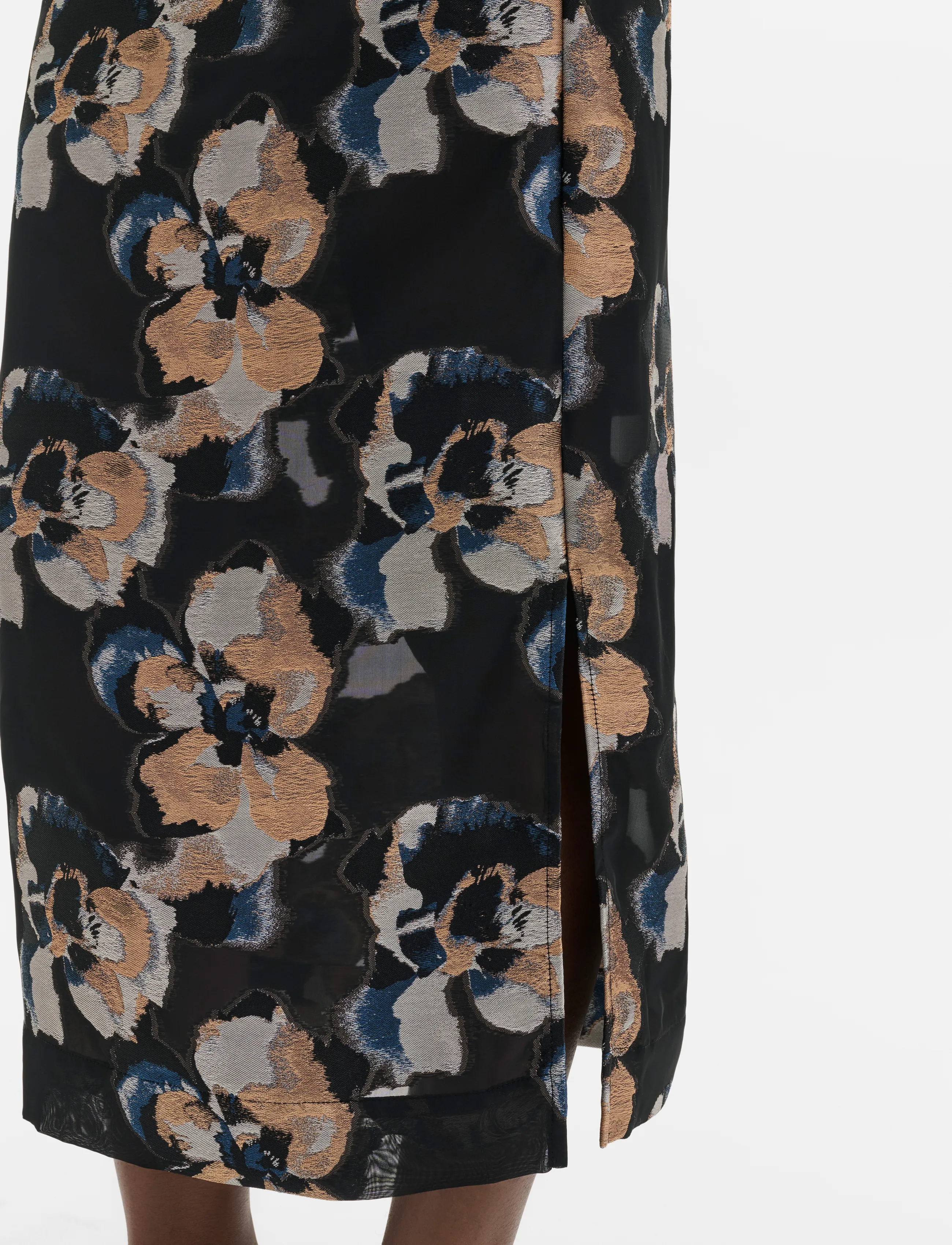 Malina - Sanna Straight Sheer Midi Skirt - midi kjolar - dark blooms - 3