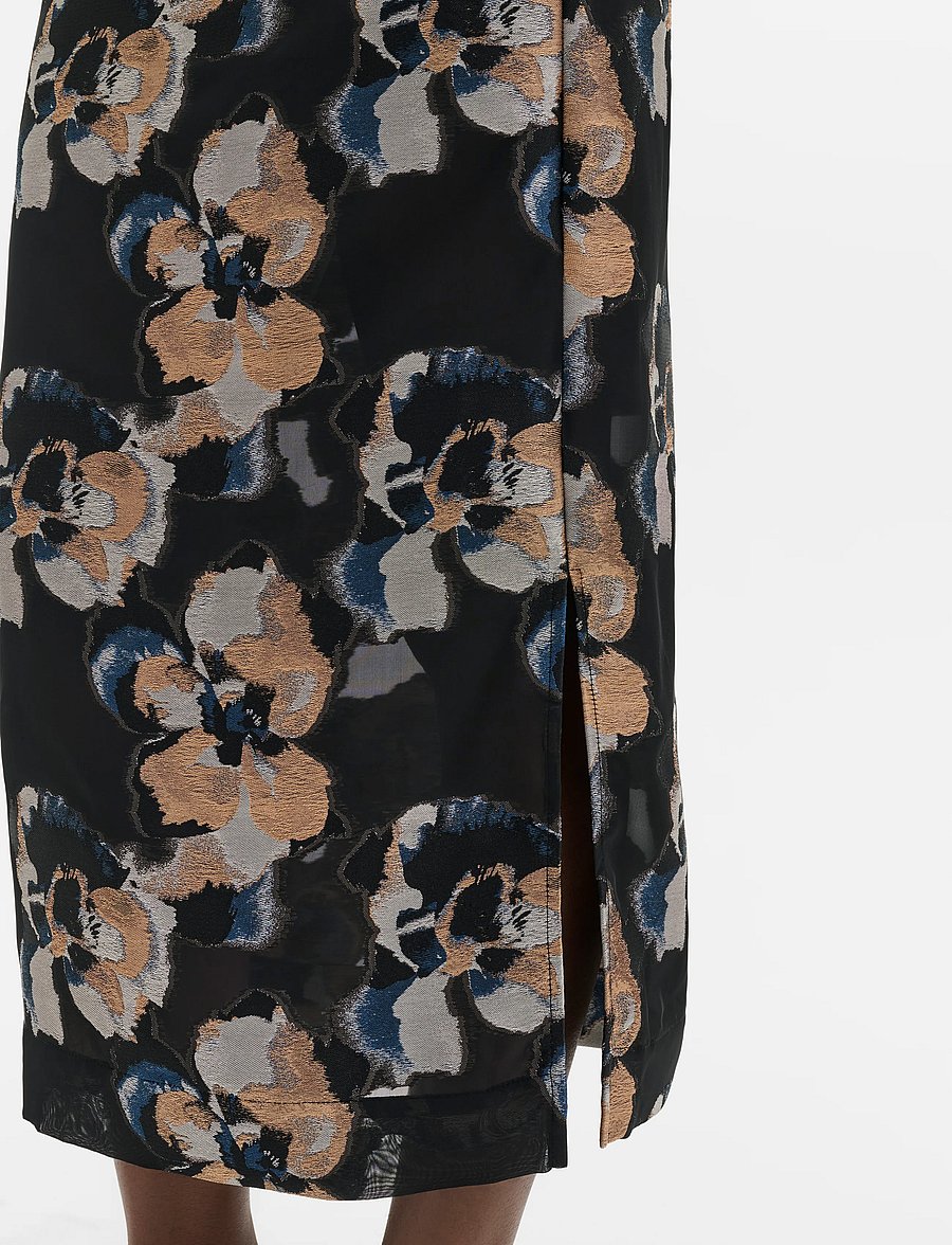 Malina - Sanna Straight Sheer Midi Skirt - midi nederdele - dark blooms - 3