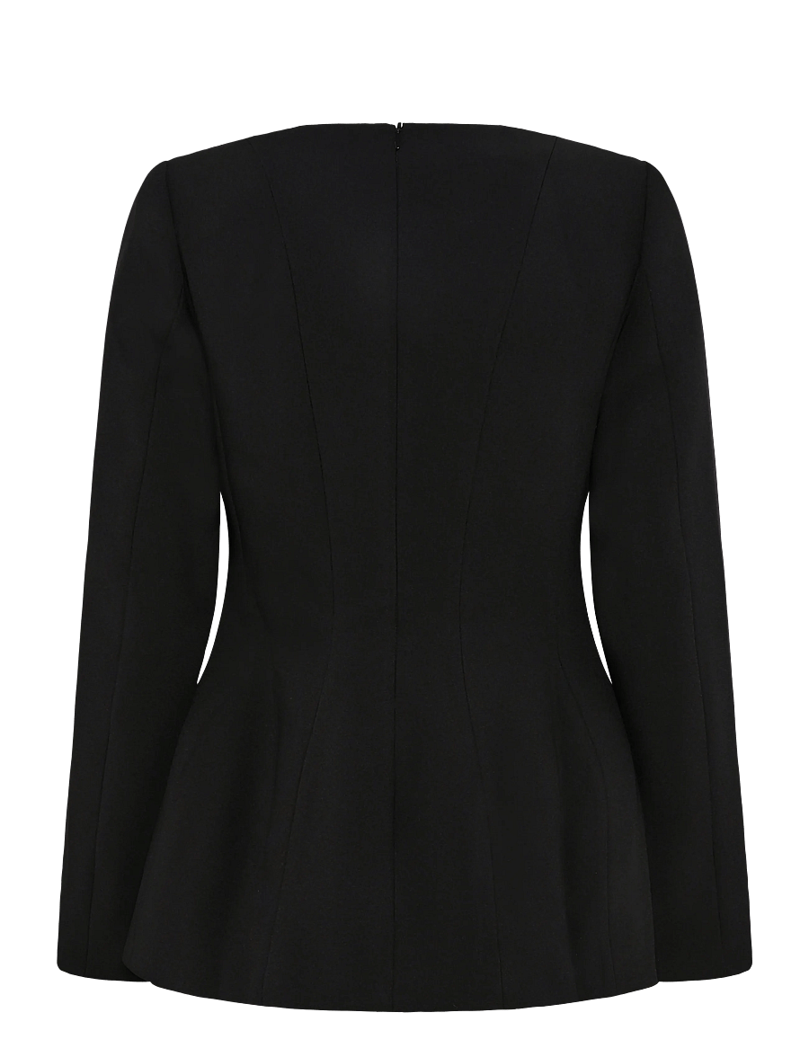 Malina - Ninni Cut-Out Shoulder Hourglass Top - långärmade blusar - black - 2