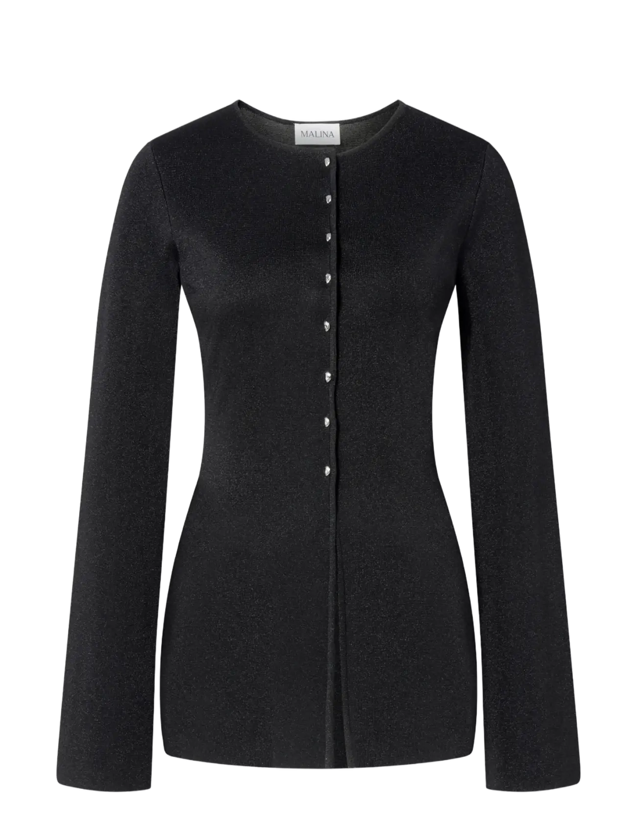Malina Azra Metallic Milano Knitted Cardigan - Kläder - BLACK / black