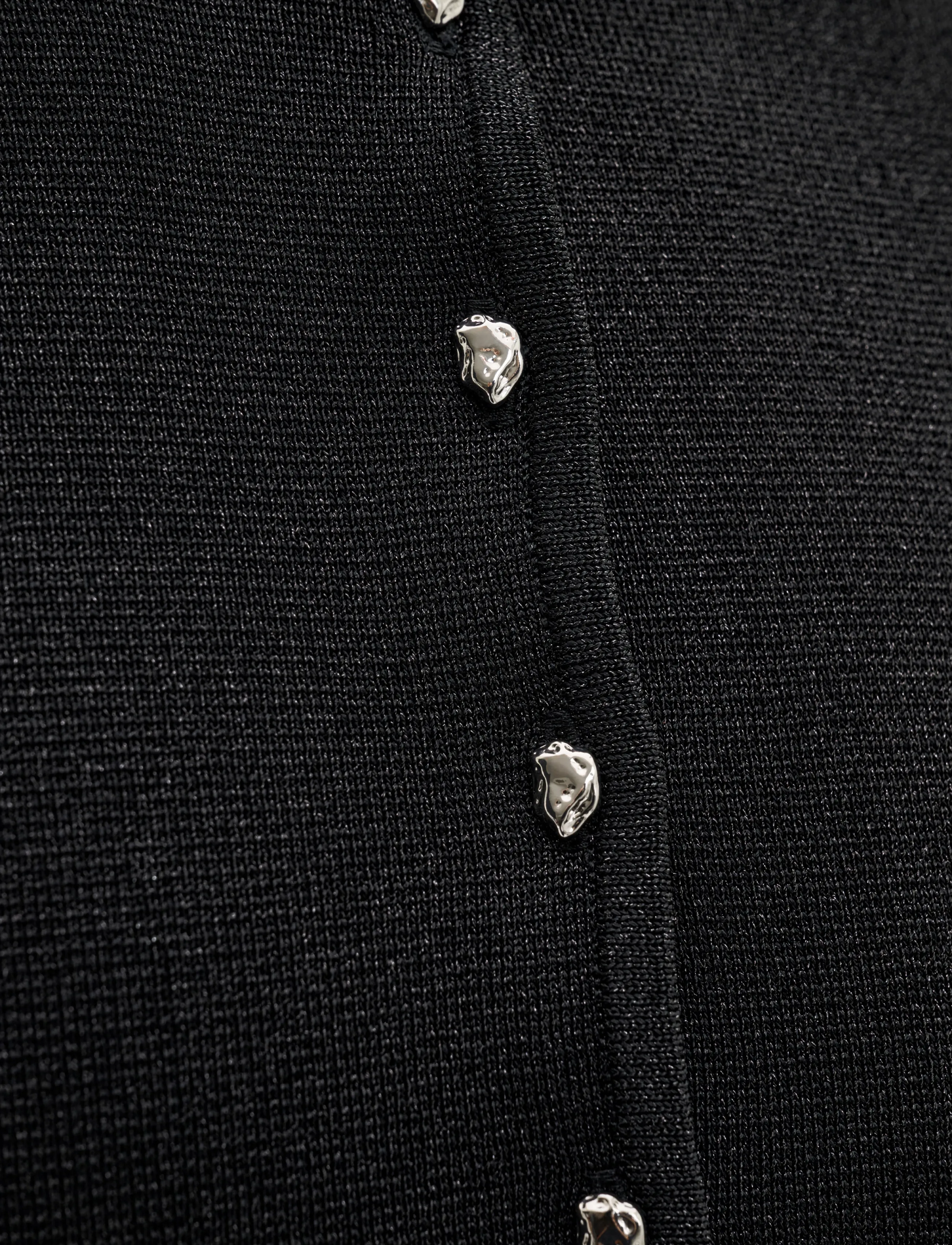 Malina - Azra Metallic Milano Knitted Cardigan - koftor - black - 4