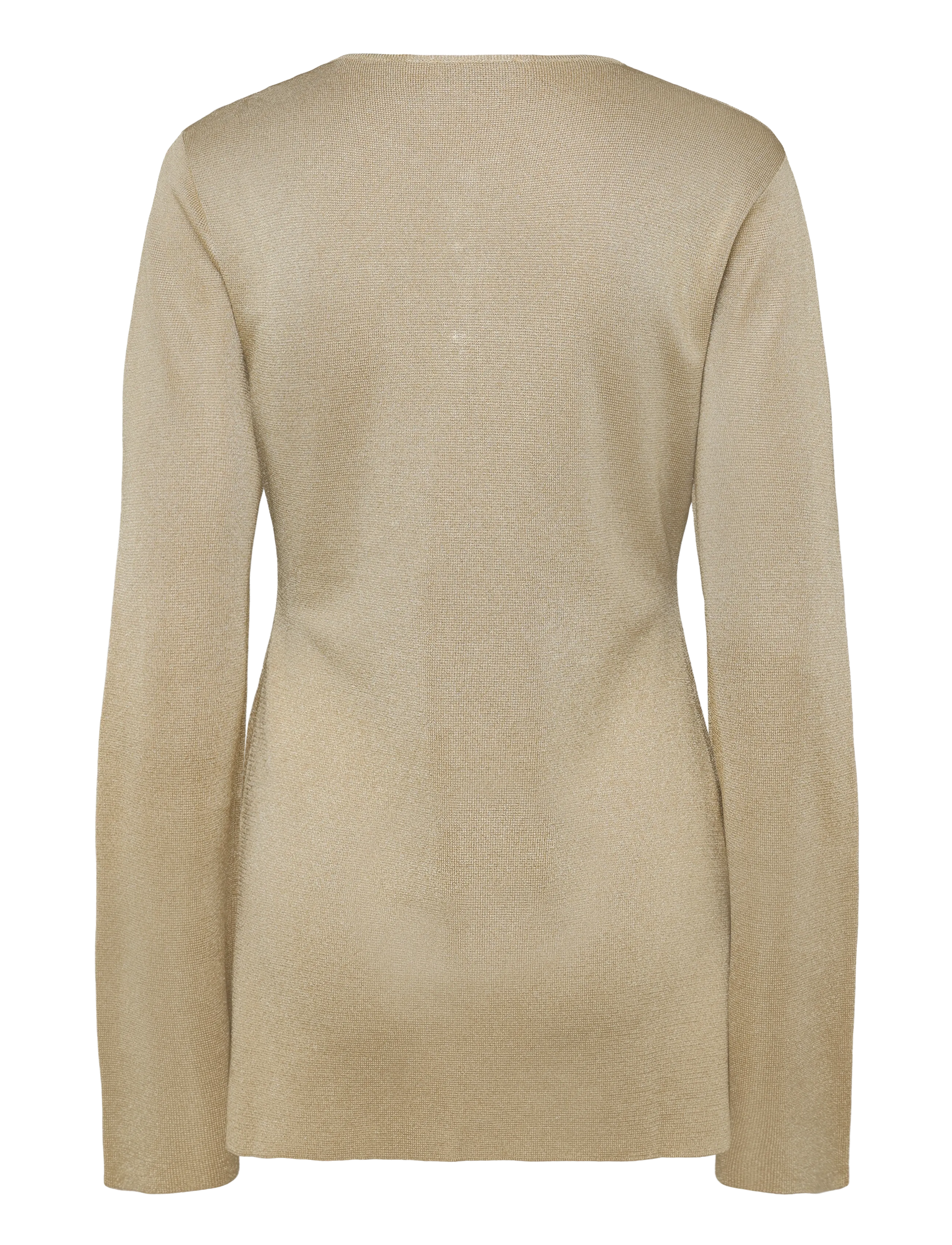 Malina - Azra Metallic Milano Knitted Cardigan - cardigans - pale gold - 2
