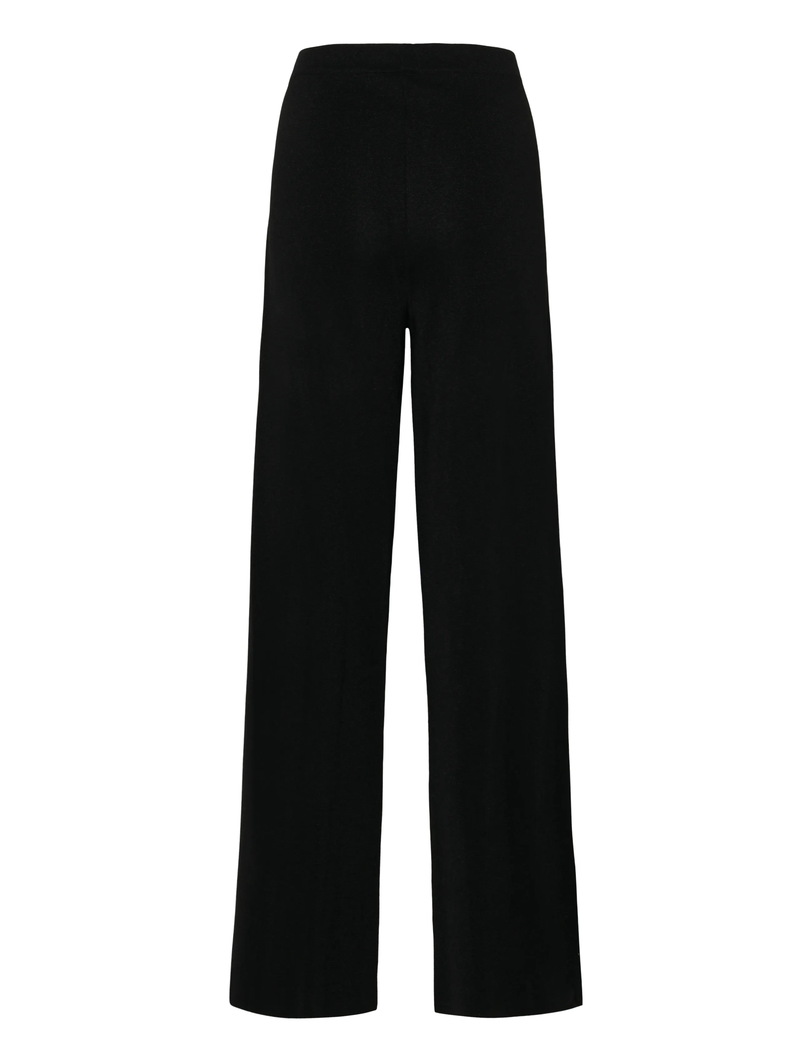 Malina - Ammie Metallic Milano Knitted Trousers - hose mit geradem bein - black - 2