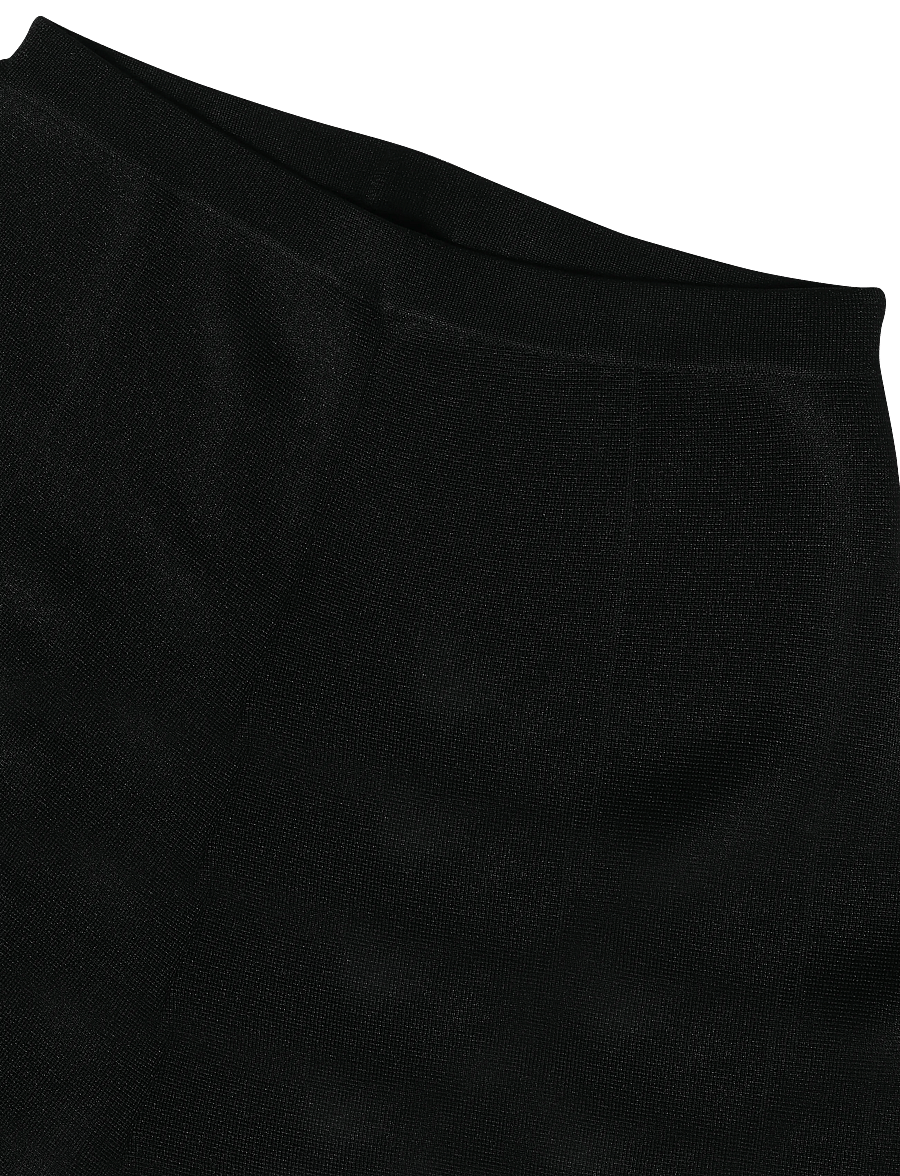 Malina - Ammie Metallic Milano Knitted Trousers - hose mit geradem bein - black - 5