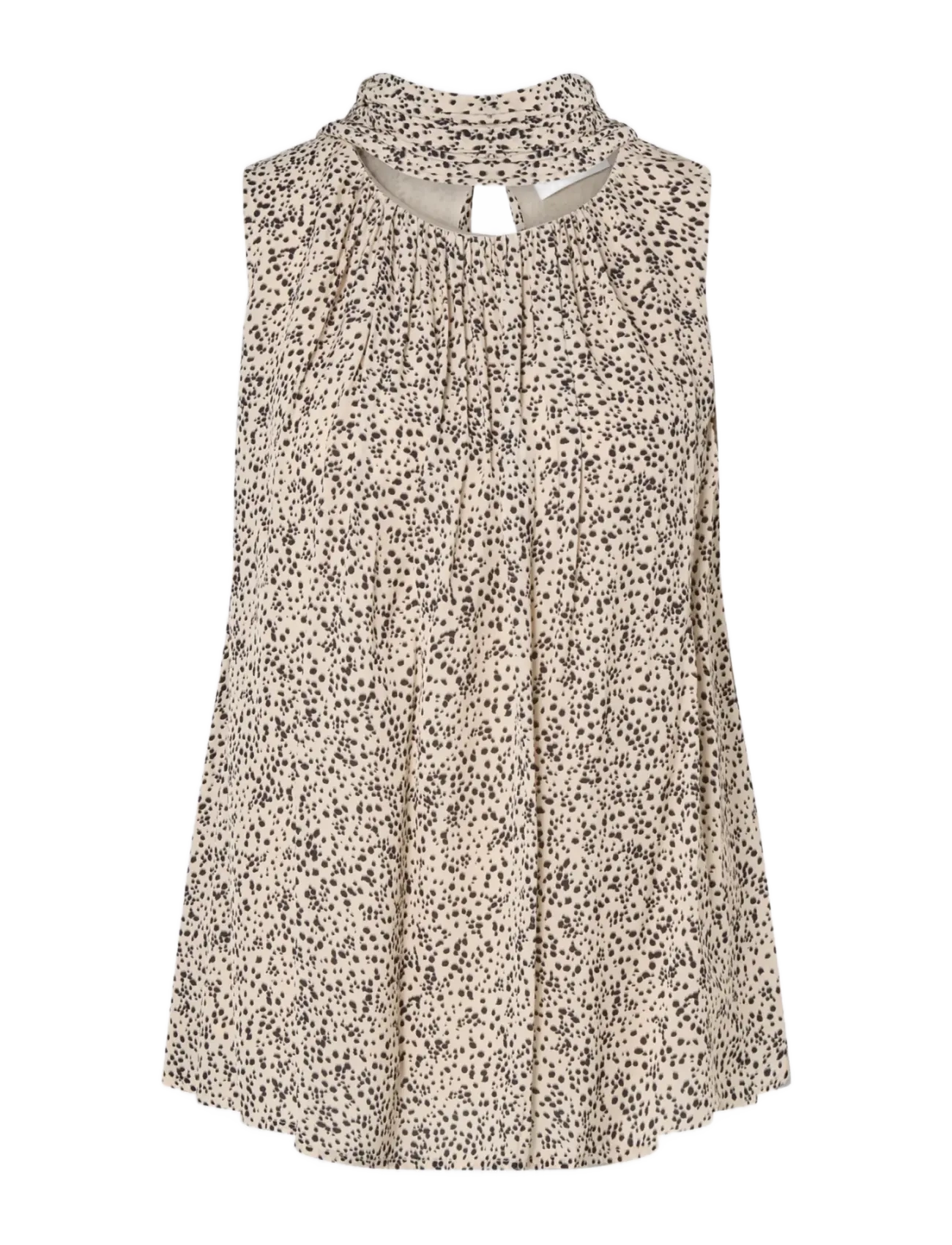 Malina Olivia Sleeveless Scarf Detail Top - Kläder - SHADED DOT / cream
