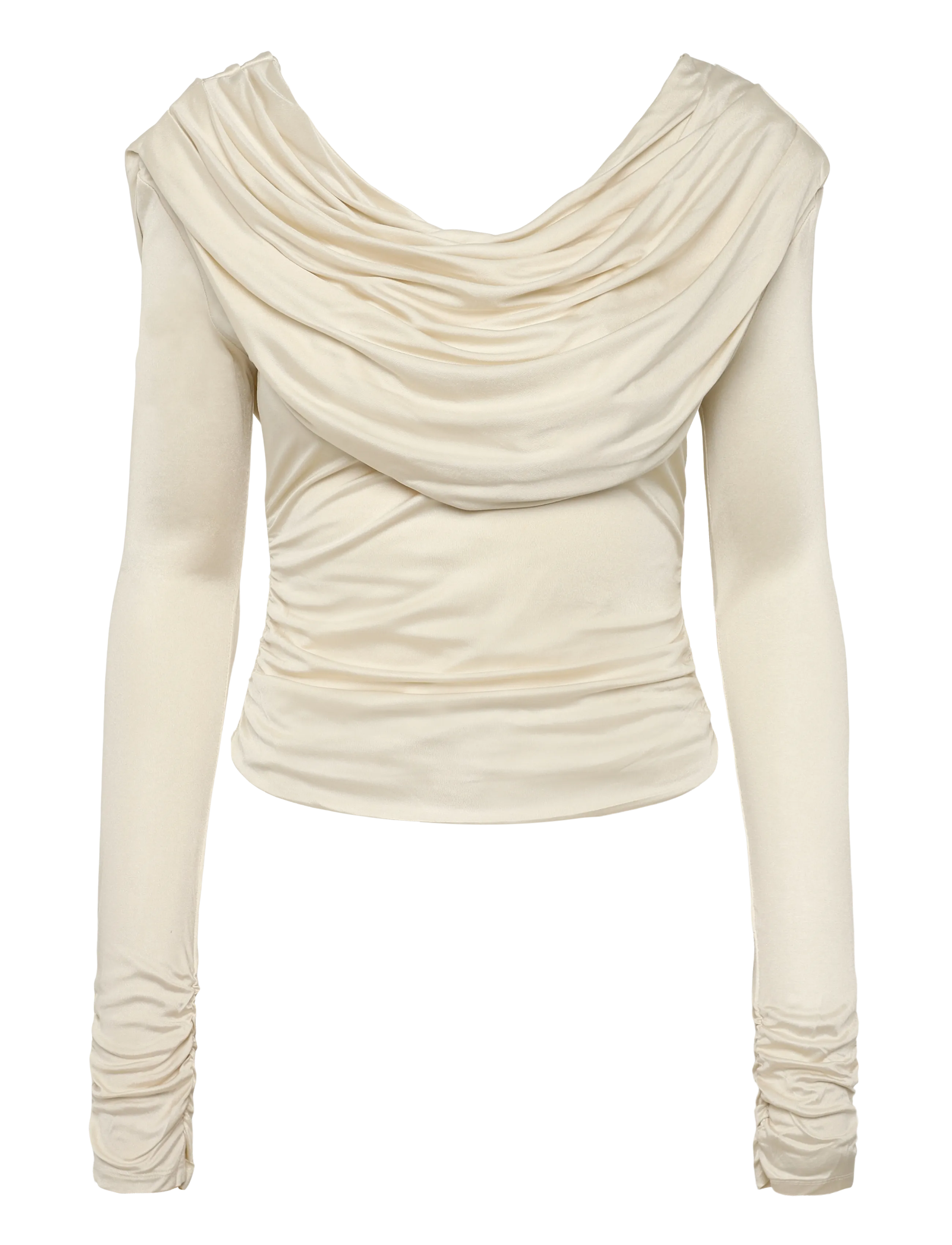 Malina Signe Cowl Neck Jersey Top - Inspiration - PEARL / cream