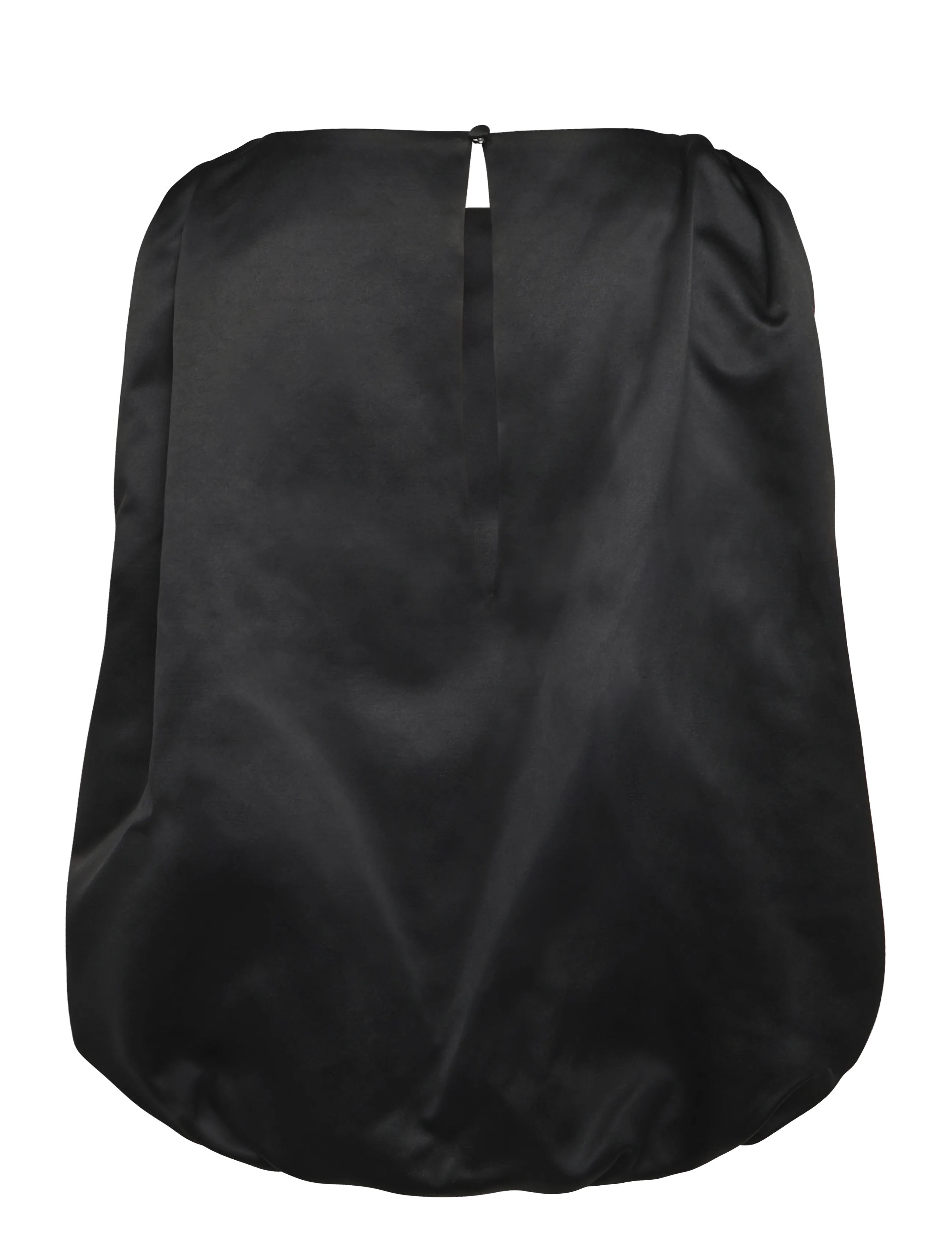 Malina - Valentina Knotted Shoulder Satin Top - sleeveless blouses - black - 2