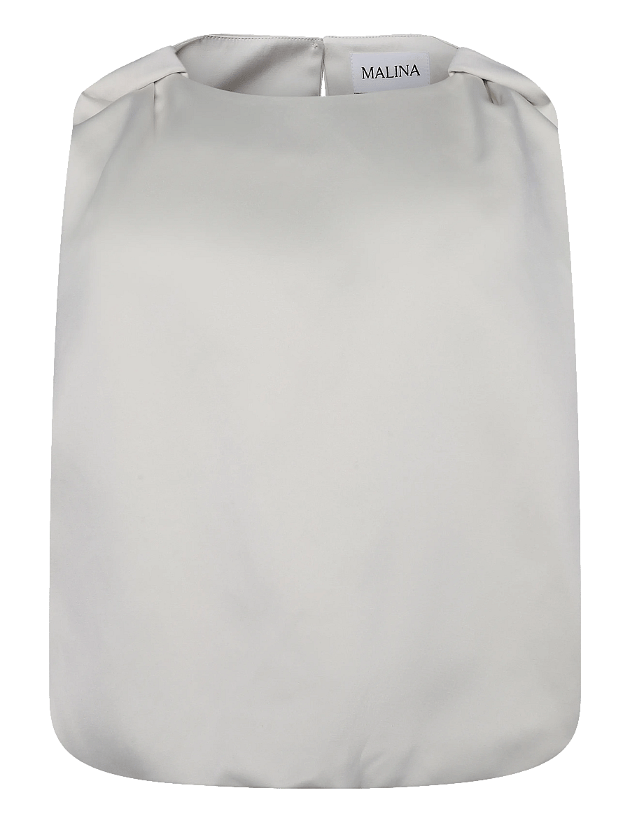 Malina - Valentina Knotted Shoulder Satin Top - Ärmlösa blusar - pearl - 1