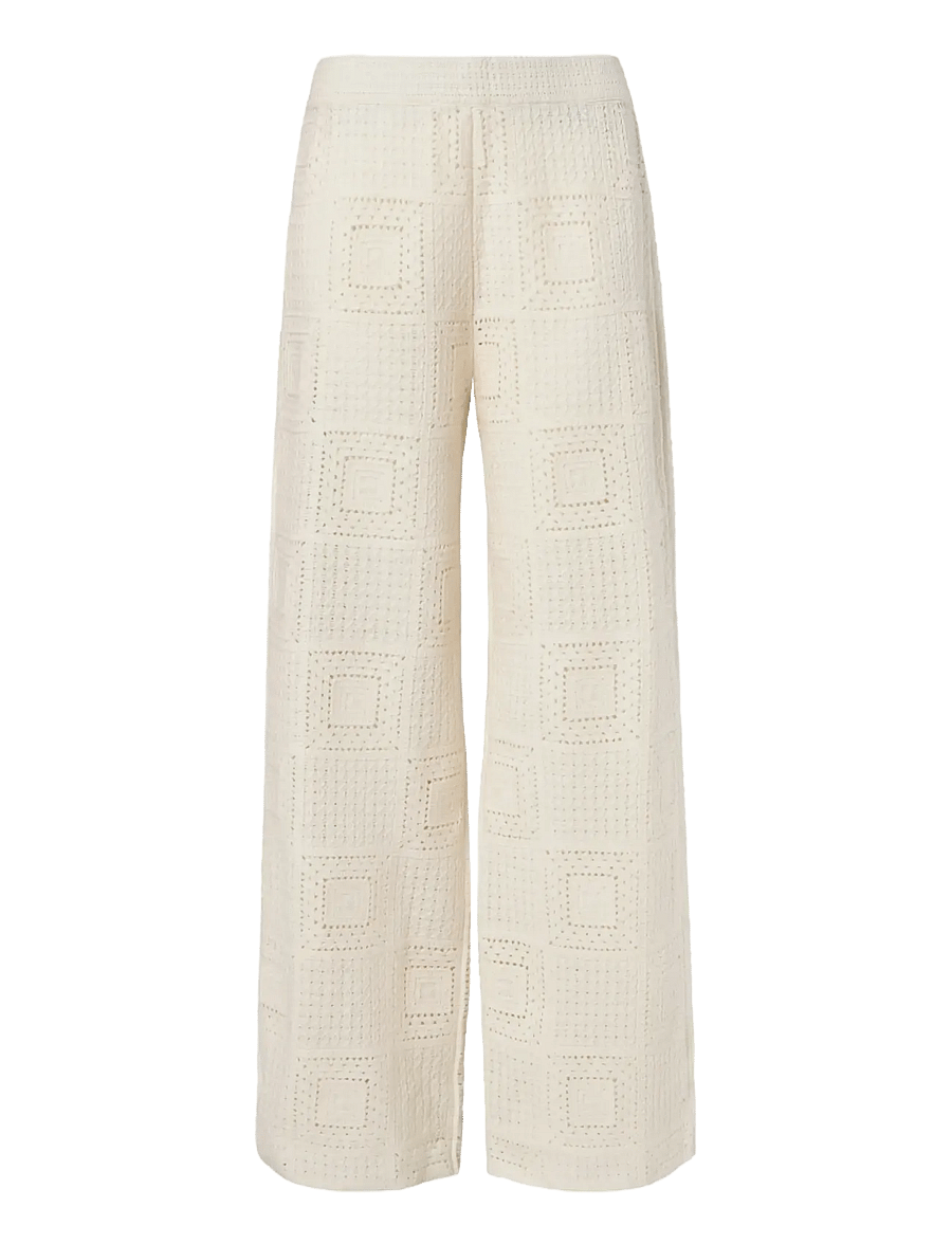 Malina - Aleya Wide Crochet Pants - vida byxor - vanilla - 1