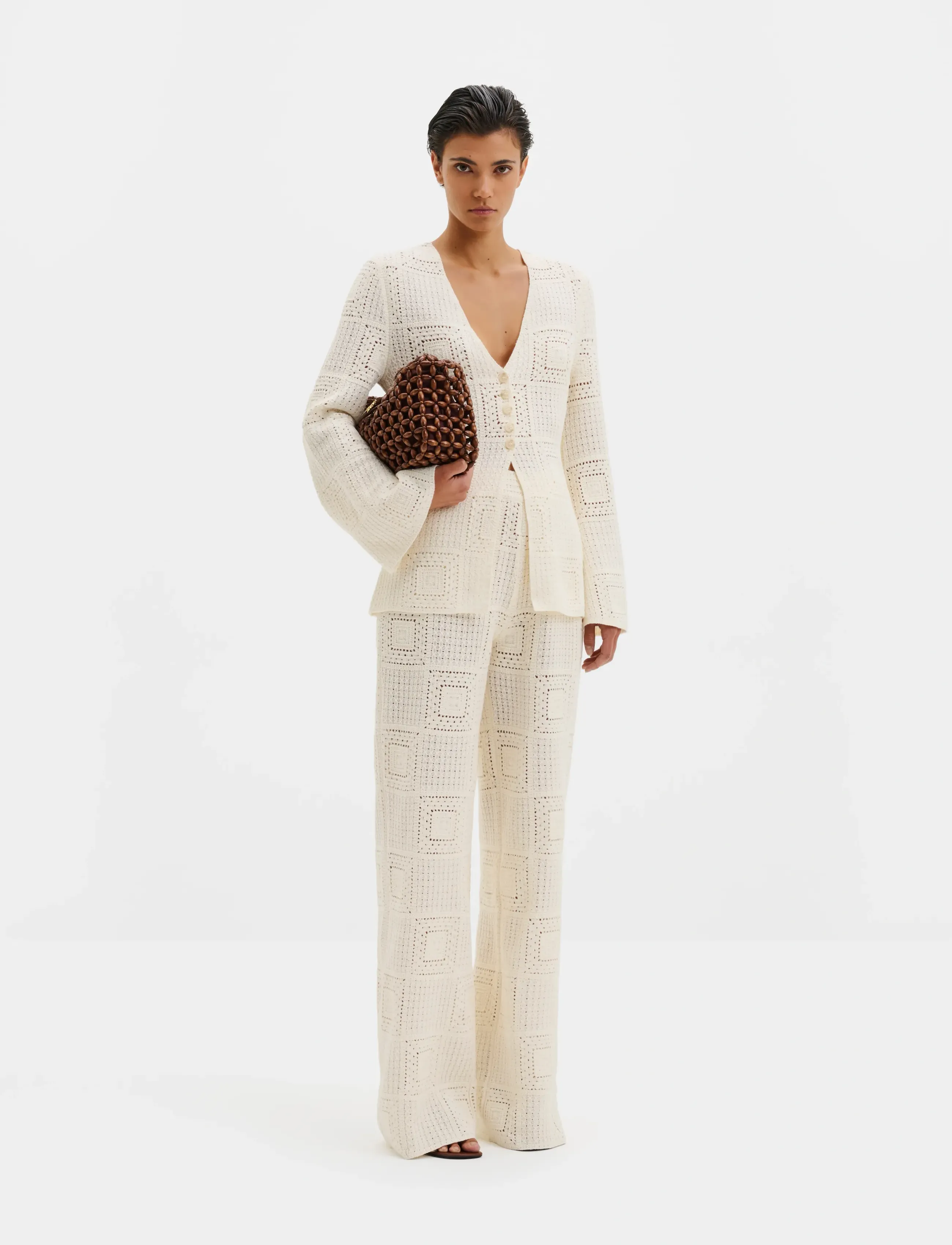 Malina Aleya Wide Crochet Pants - Swedish brands - VANILLA / cream