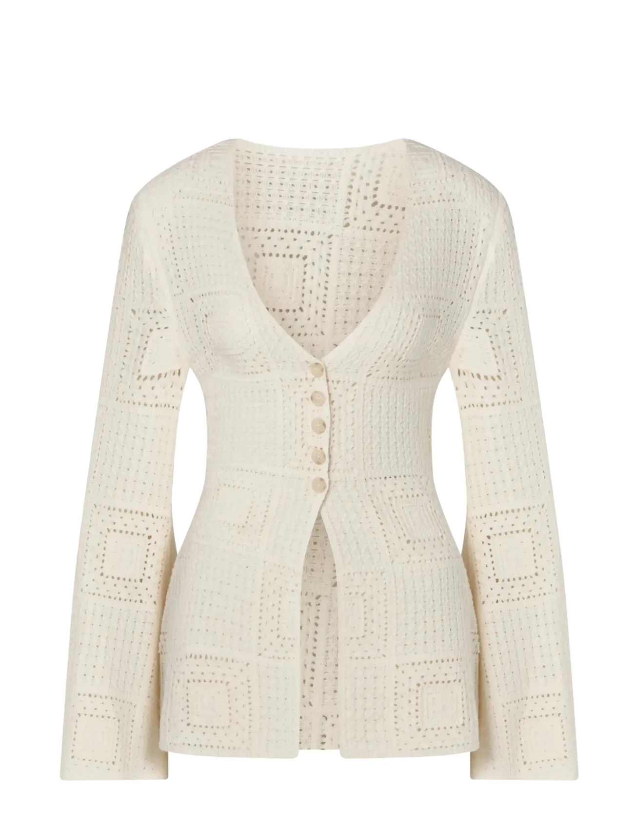 Malina Mirella Fitted Crochet Cardigan - Swedish brands - VANILLA / cream