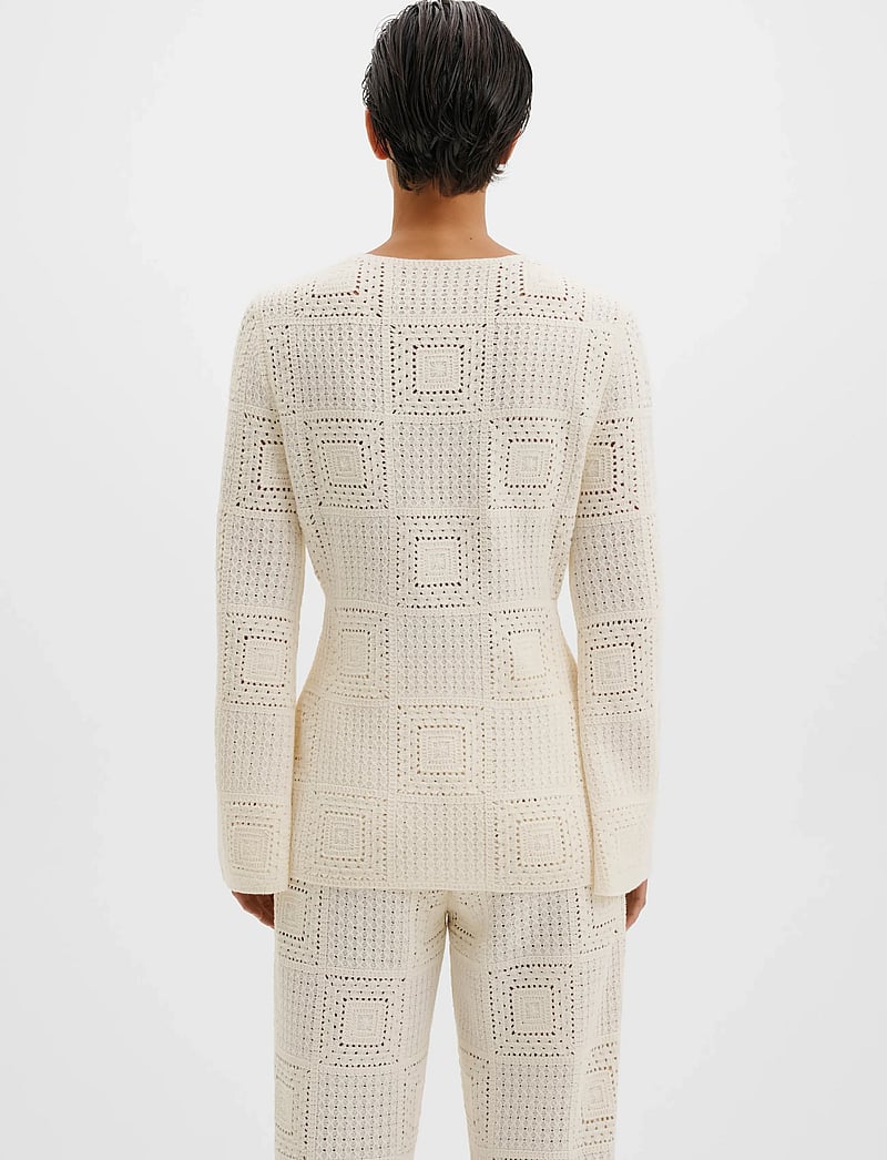 Malina - Mirella Fitted Crochet Cardigan - koftor - vanilla - 2