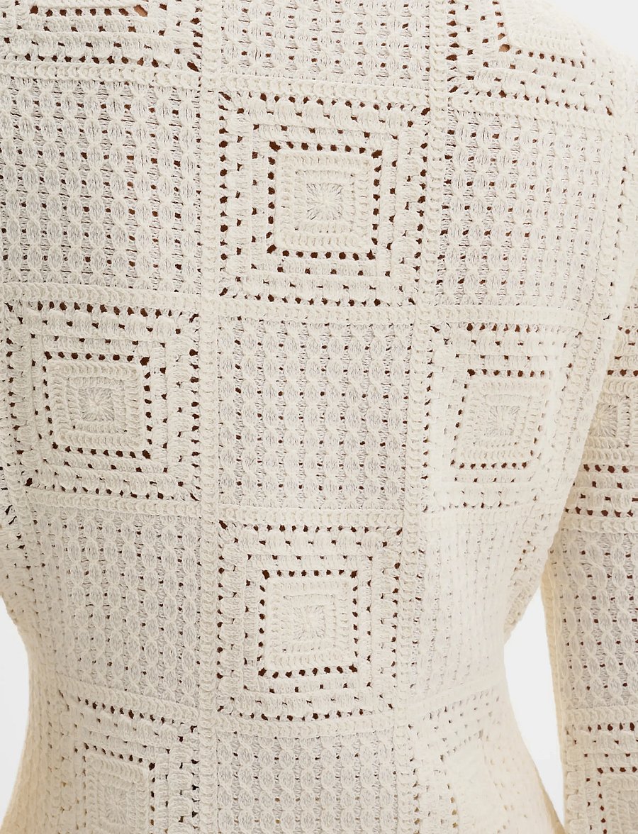 Malina - Mirella Fitted Crochet Cardigan - cardigans - vanilla - 3