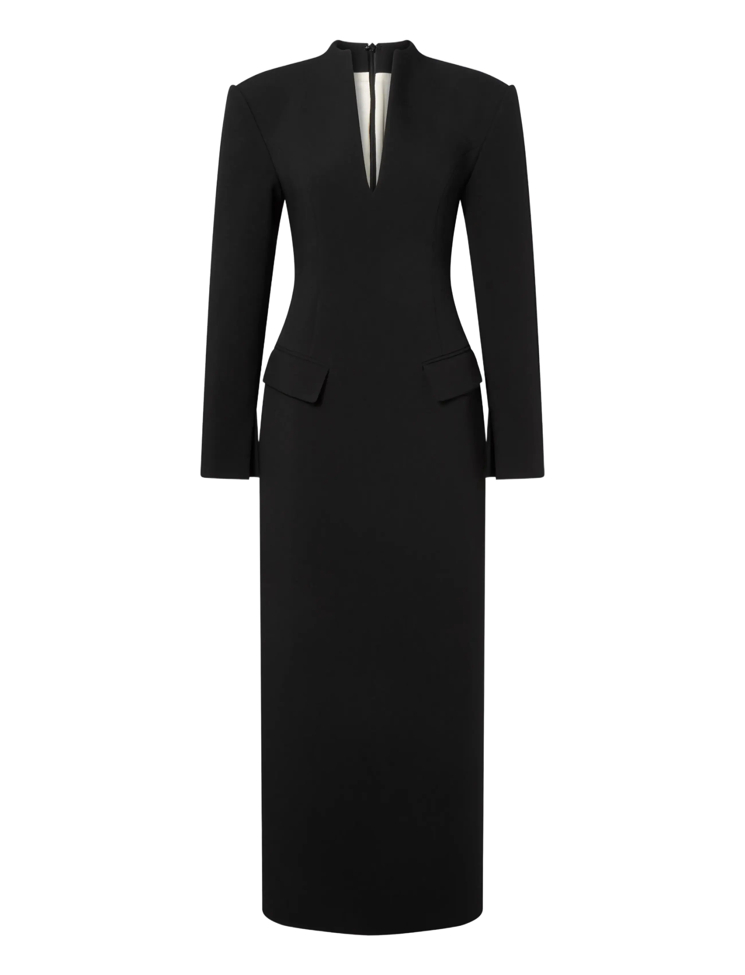Malina - Vanesa Deep V-Neck Maxi Dress - Õhtukleidid - black - 1