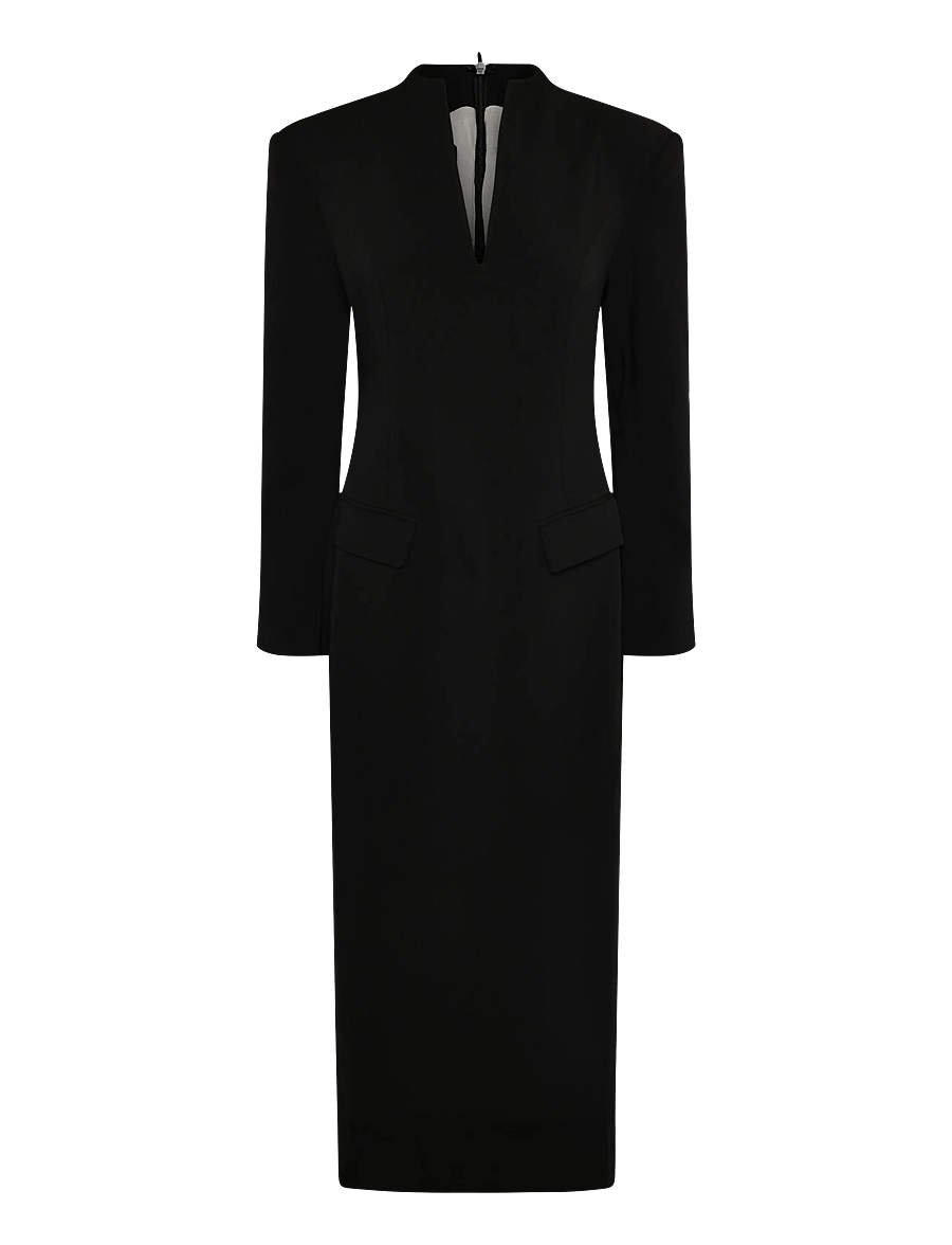 Malina - Vanesa Deep V-Neck Maxi Dress - aftenkjoler - black - 1