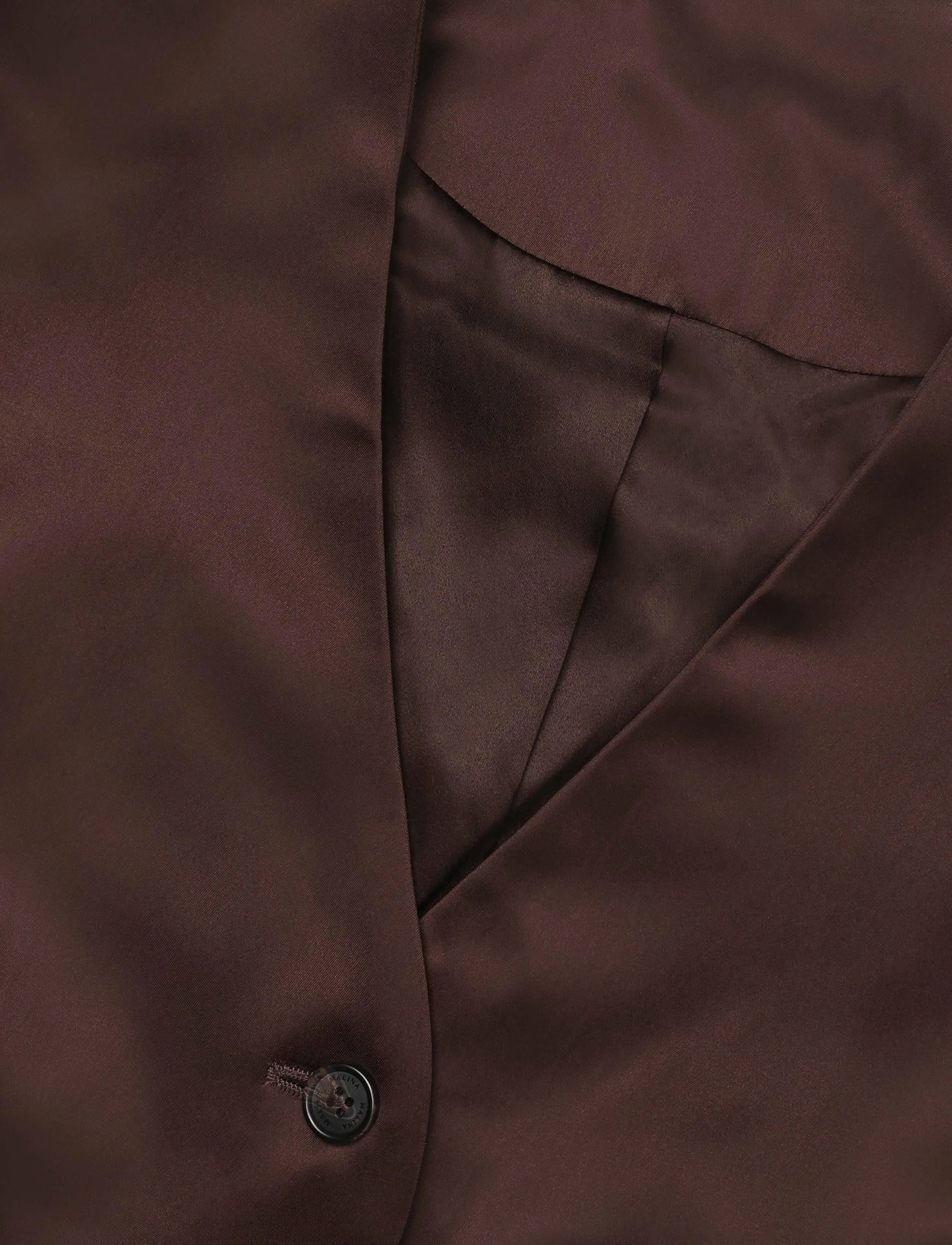 Malina - Emelia Barrel Sleeve Satin Blazer - einreihige blazer - dark brown - 5