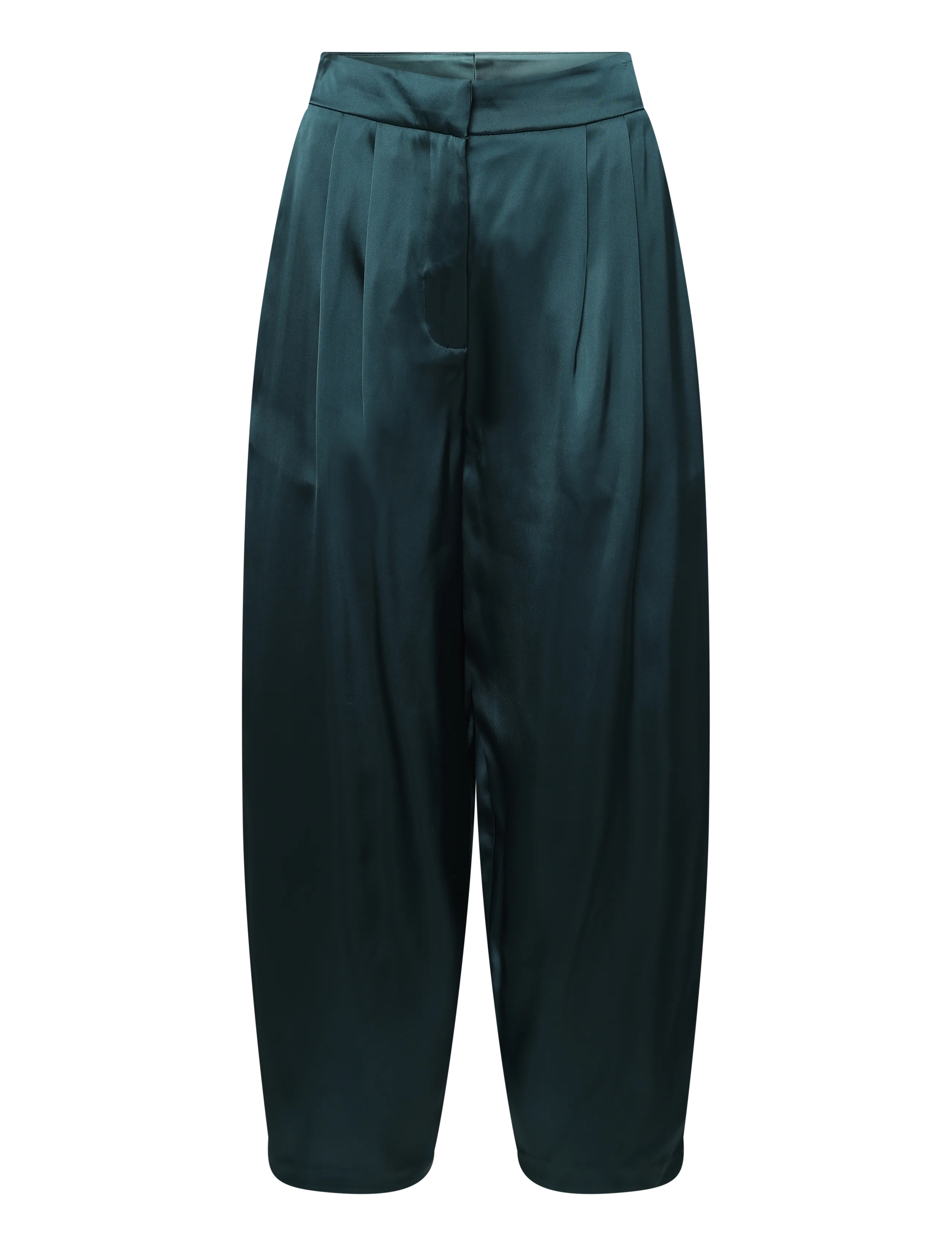 Malina - Smilla Barrel Leg Satin Trousers - barrel trousers - teal - 1