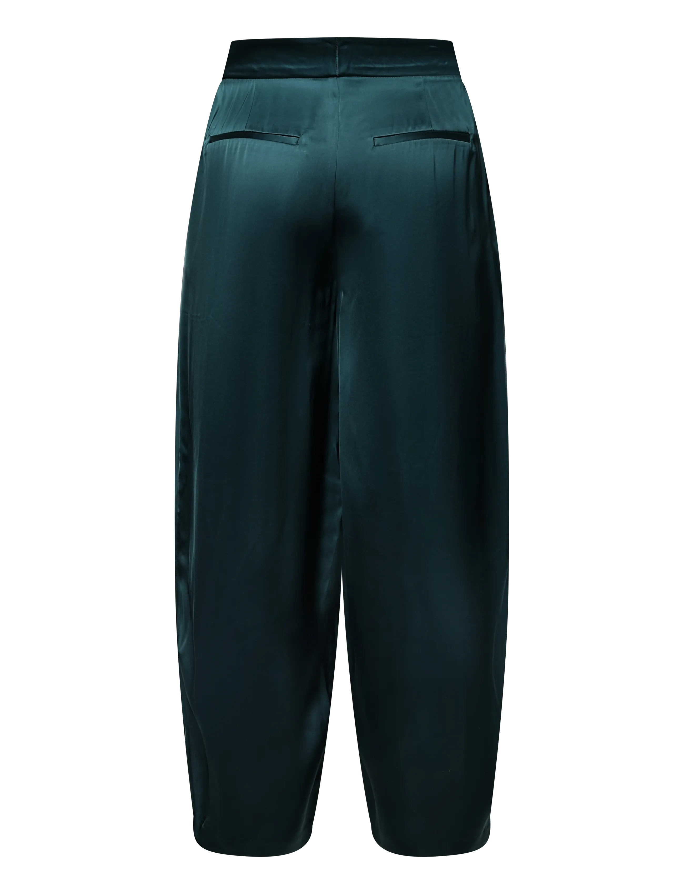 Malina - Smilla Barrel Leg Satin Trousers - barrel trousers - teal - 2