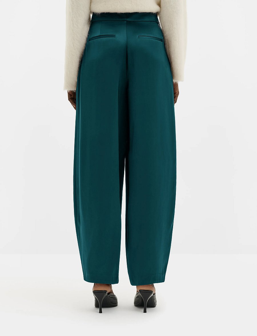 Malina - Smilla Barrel Leg Satin Trousers - barrelbyxor - teal - 2