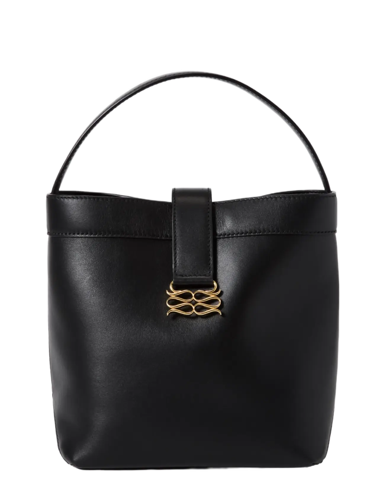 Malina Monogram Leather Bucket Bag - Beuteltaschen - BLACK / black