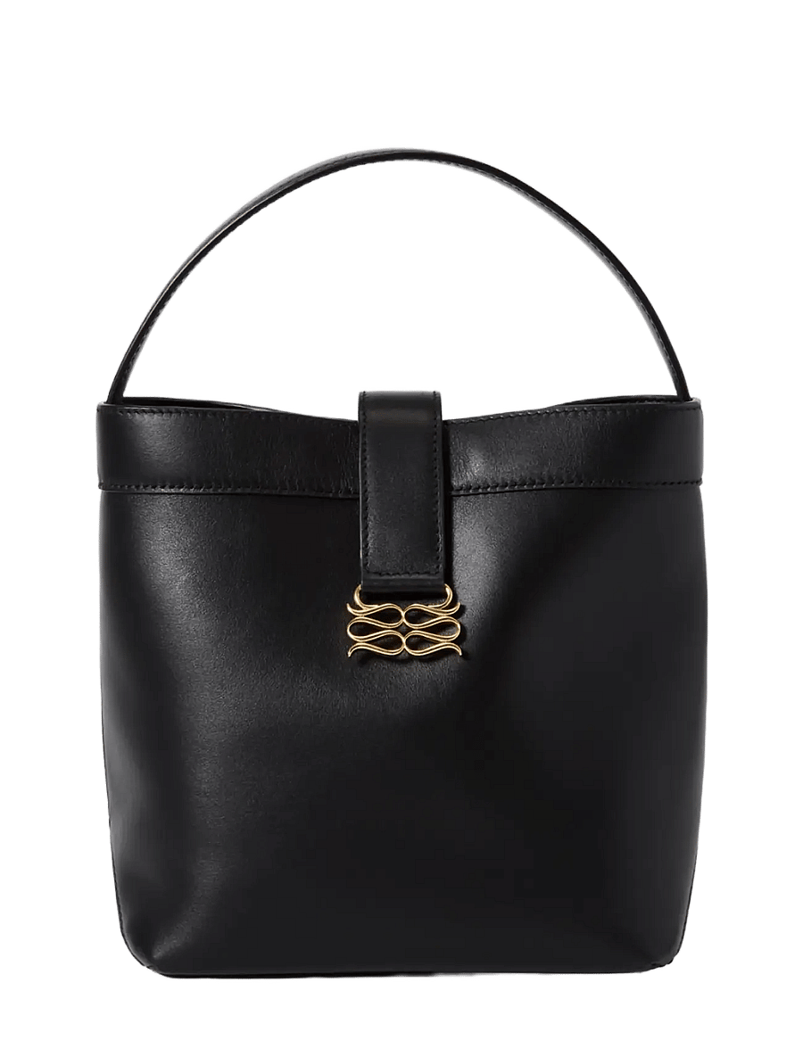 Malina - Monogram Leather Bucket Bag - besondere anlässe - black - 0