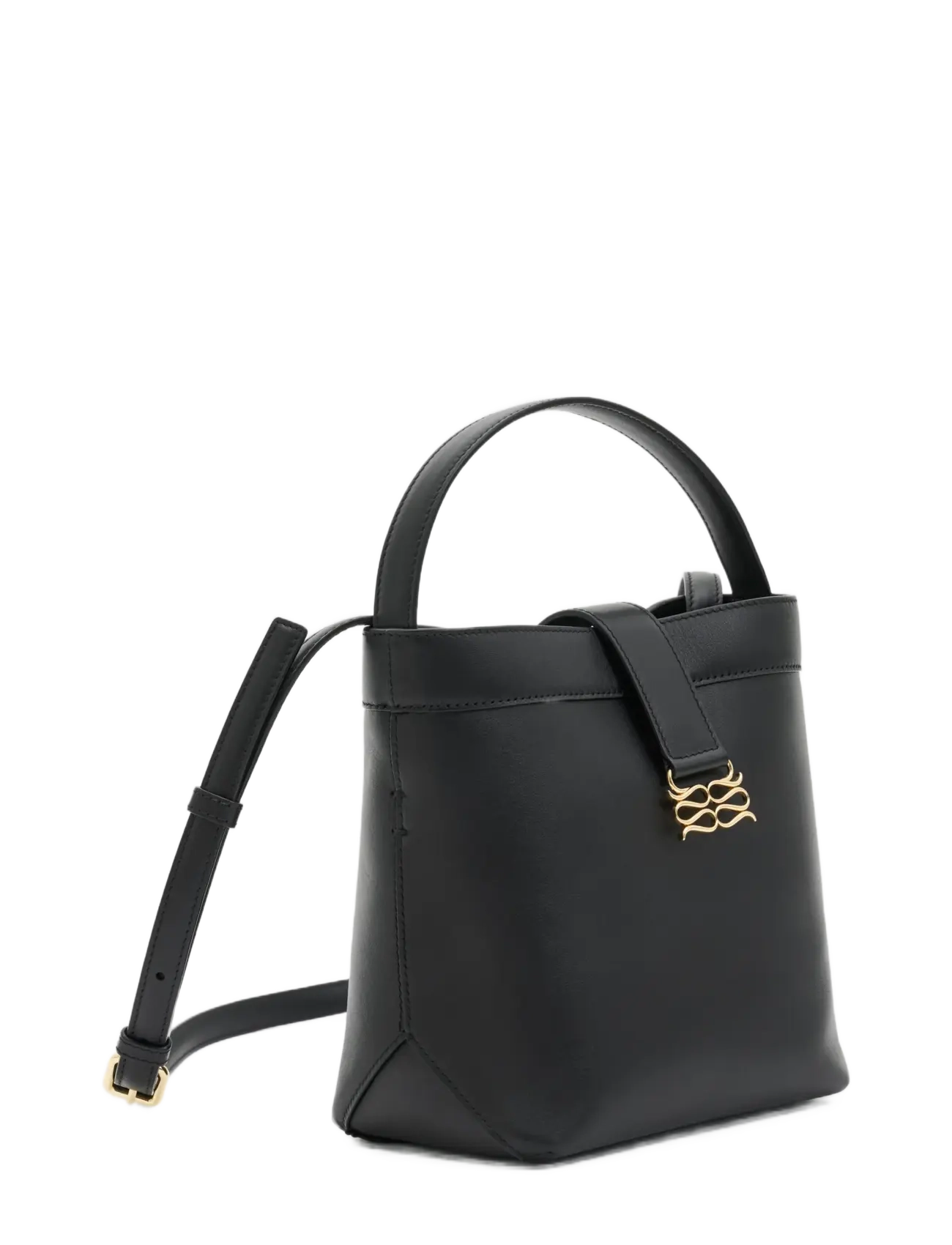 Malina - Monogram Leather Bucket Bag - besondere anlässe - black - 1