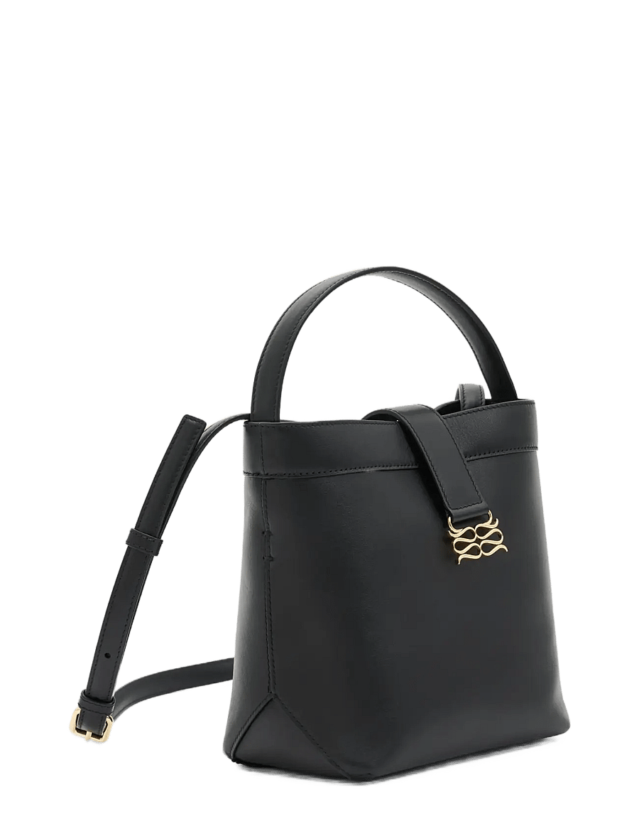 Malina - Monogram Leather Bucket Bag - besondere anlässe - black - 1