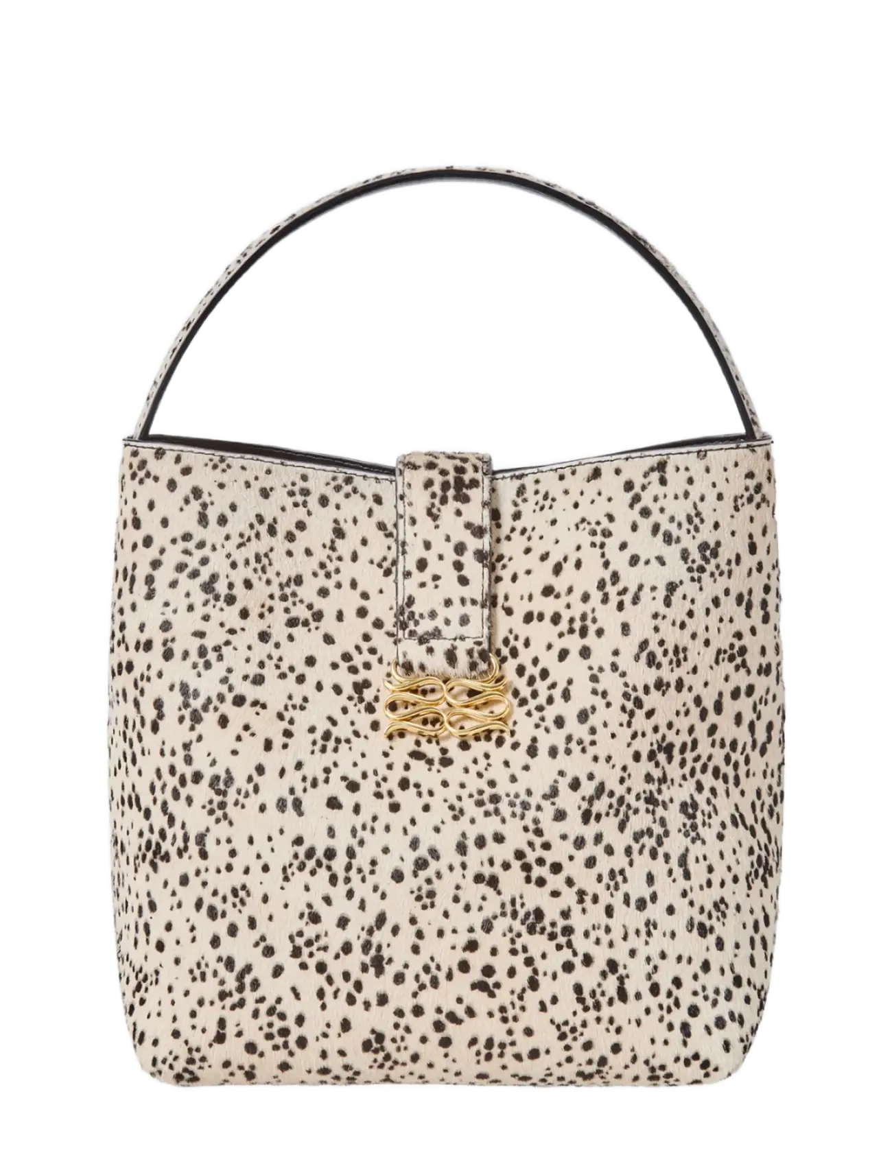 Malina Monogram Leather Bucket Bag, One Size, Bags, Creme - Frauen