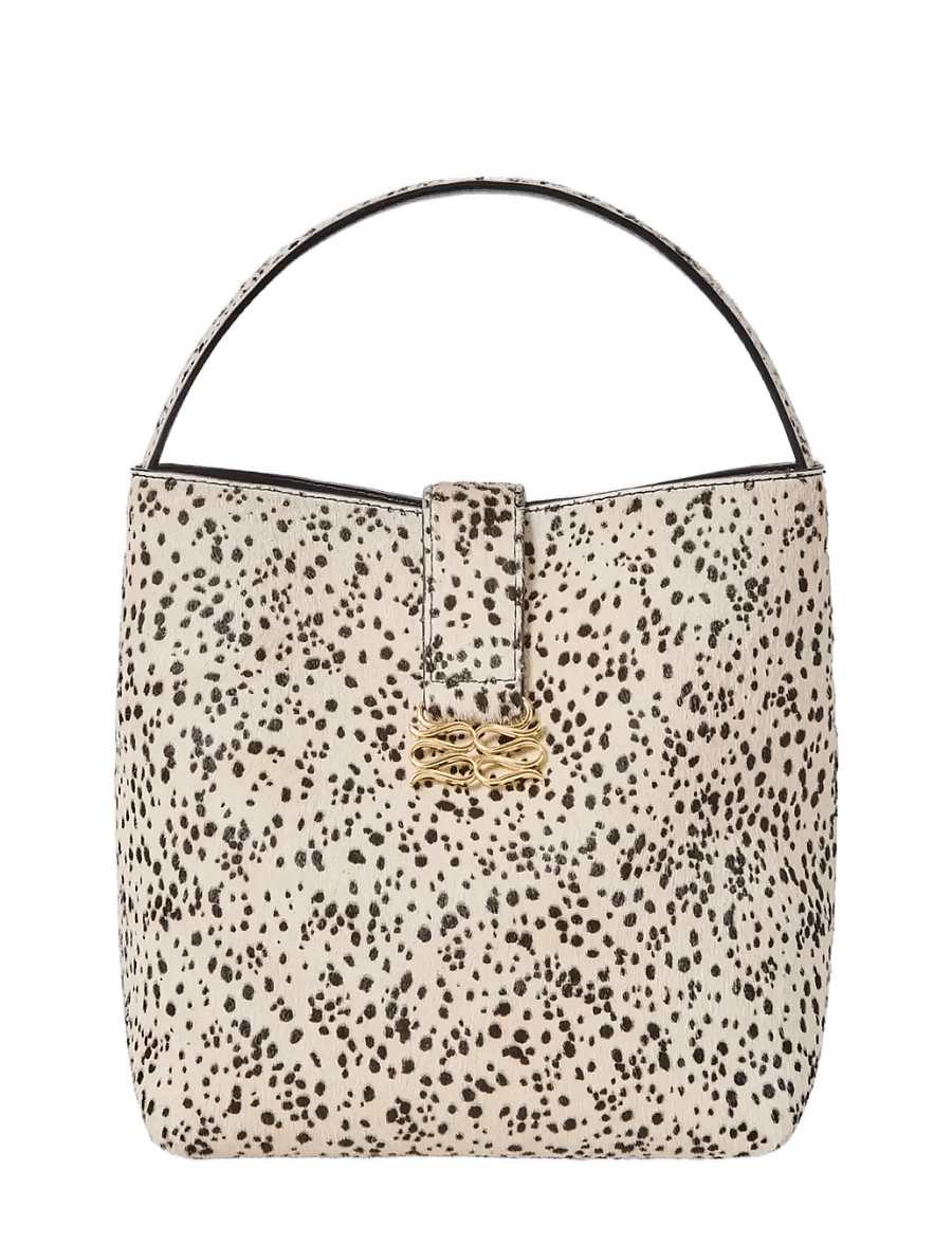 Malina - Monogram Leather Bucket Bag - besondere anlässe - shaded dot - 0