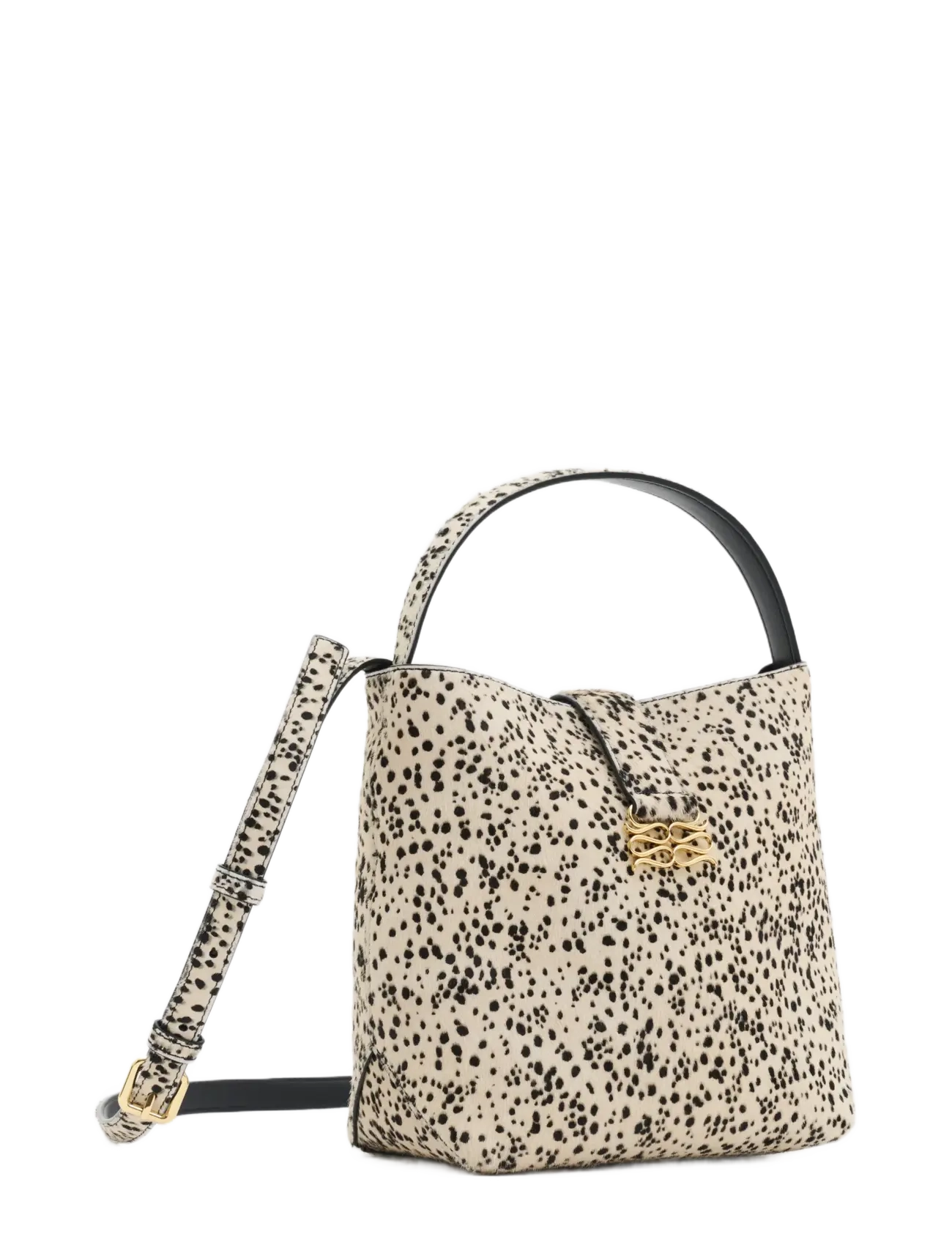 Malina - Monogram Leather Bucket Bag - besondere anlässe - shaded dot - 1