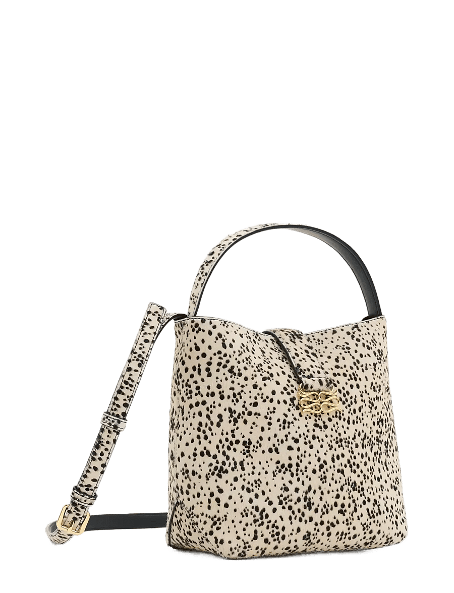 Malina - Monogram Leather Bucket Bag - besondere anlässe - shaded dot - 1