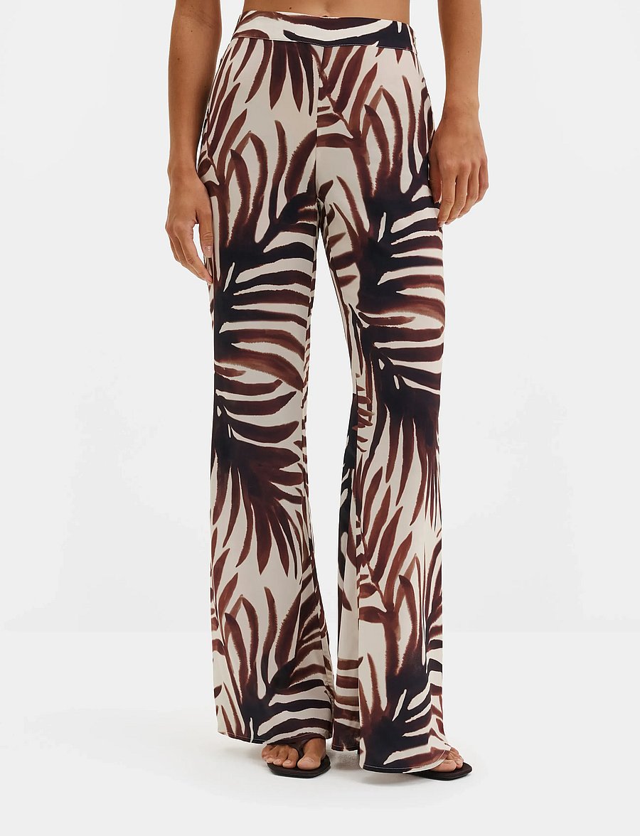 Malina - Antonia High Waist Flared Pants - flare bukser - burnt leaf - 2
