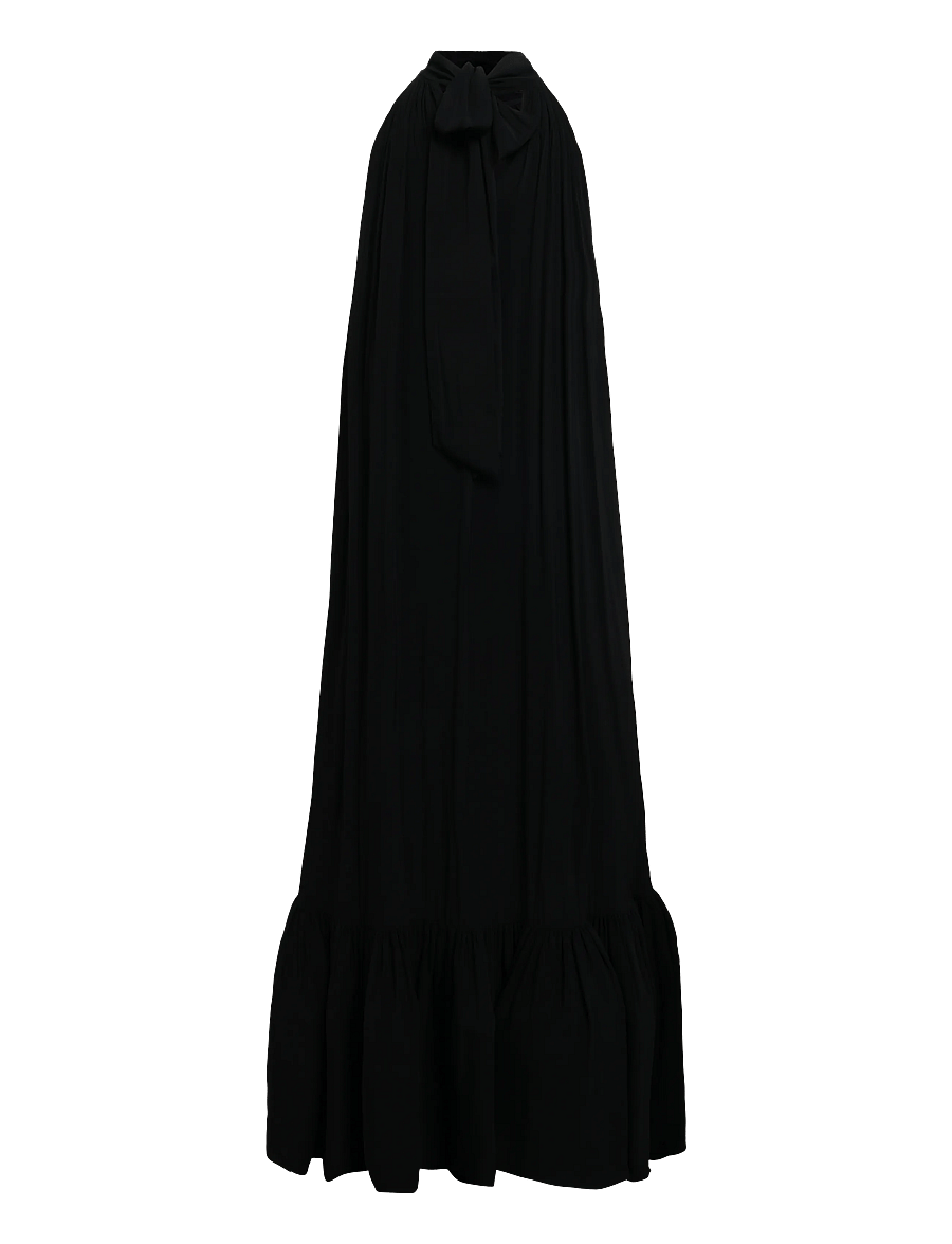 Malina - Lykke Halterneck Ruffled Maxi Dress - sommerkleider - black - 2