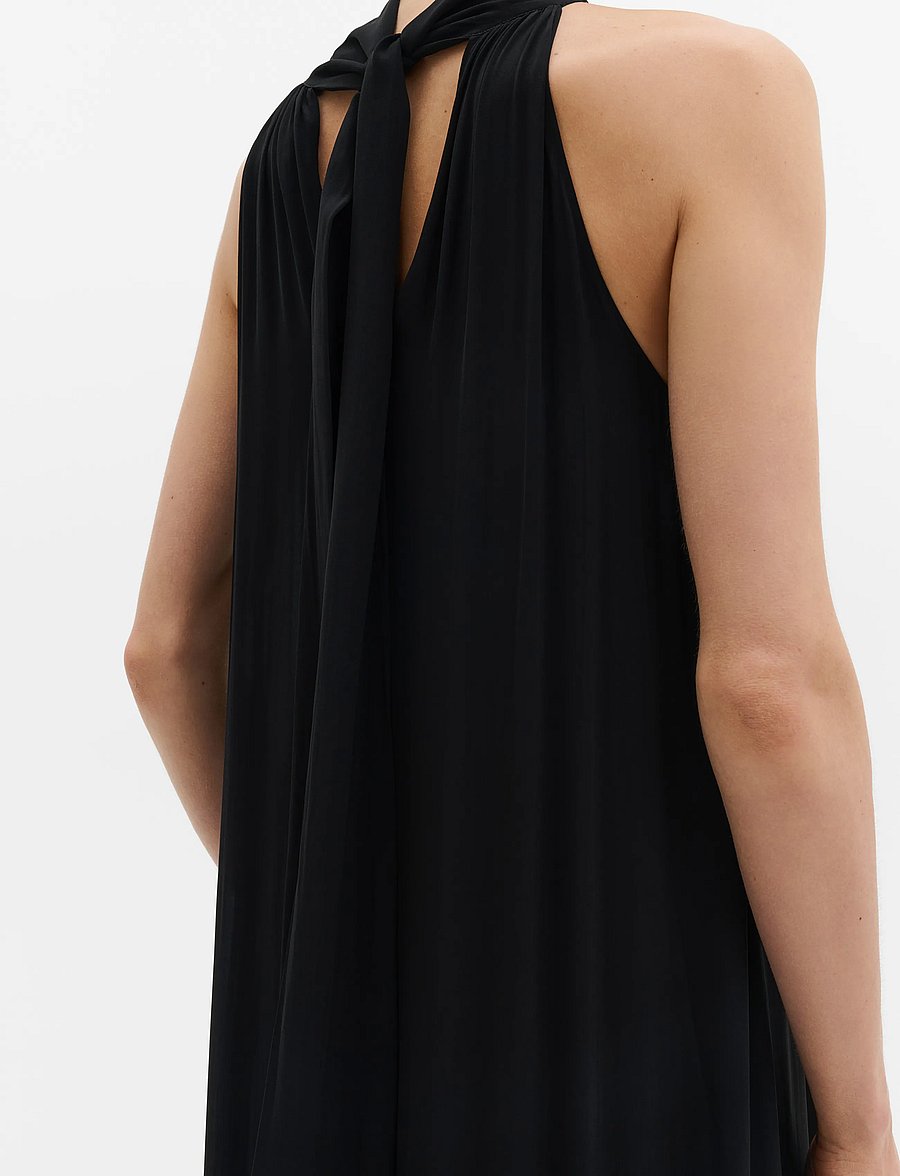 Malina - Lykke Halterneck Ruffled Maxi Dress - sommerkleider - black - 3
