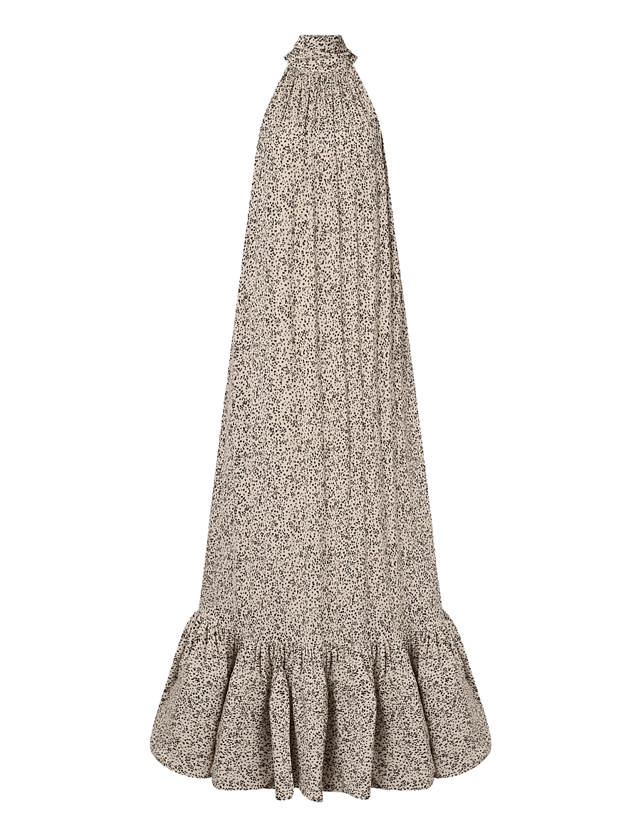 Malina - Lykke Halterneck Ruffled Maxi Dress - sommerkleider - shaded dot - 1