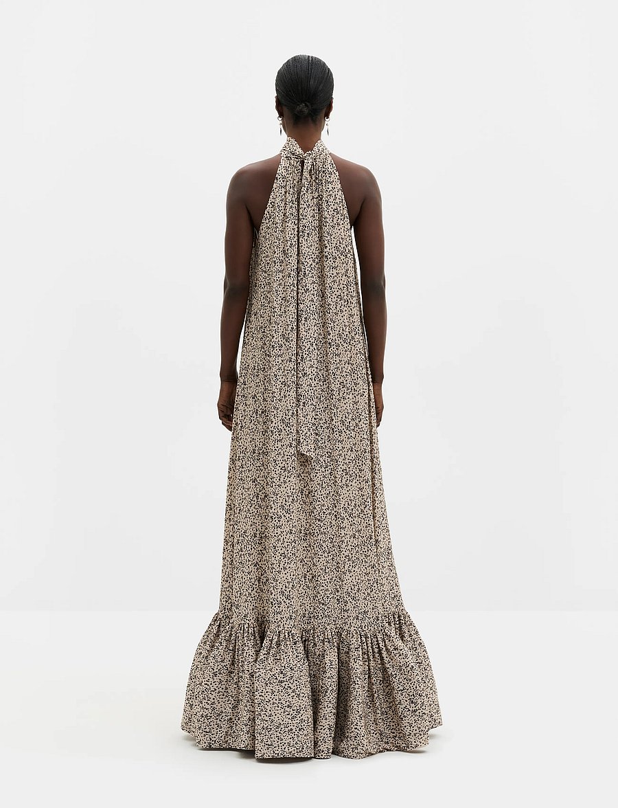 Malina - Lykke Halterneck Ruffled Maxi Dress - sommerkleider - shaded dot - 2