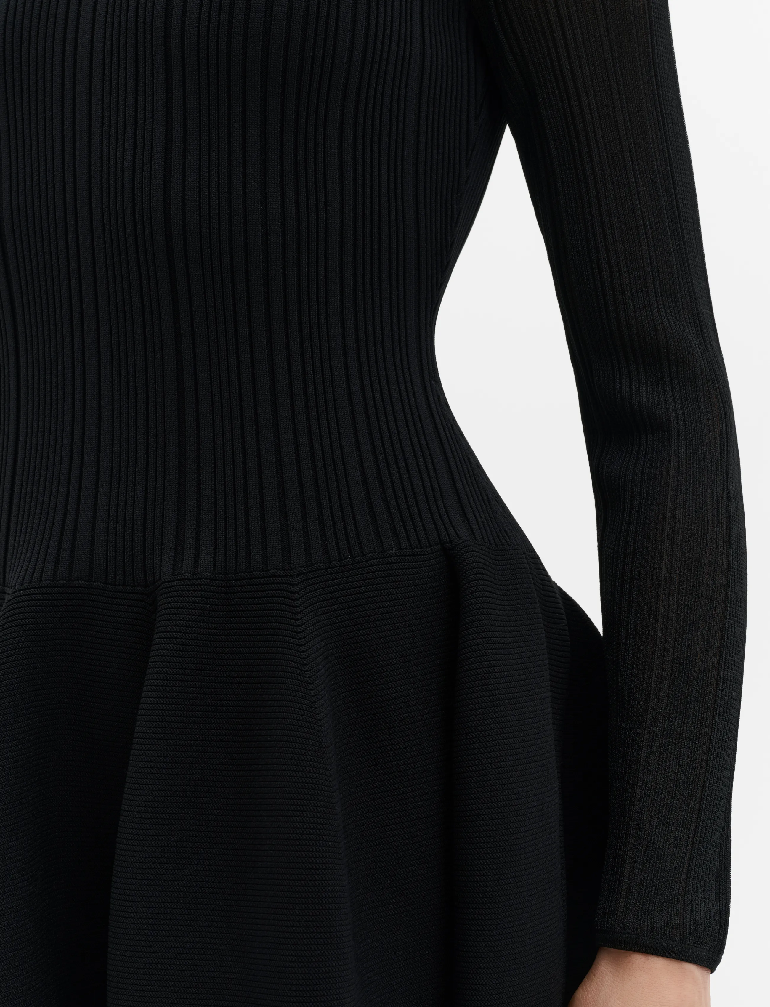 Malina - Elona Voluminous Skirt Knitted Midi Dress - cocktailklänningar - black - 3