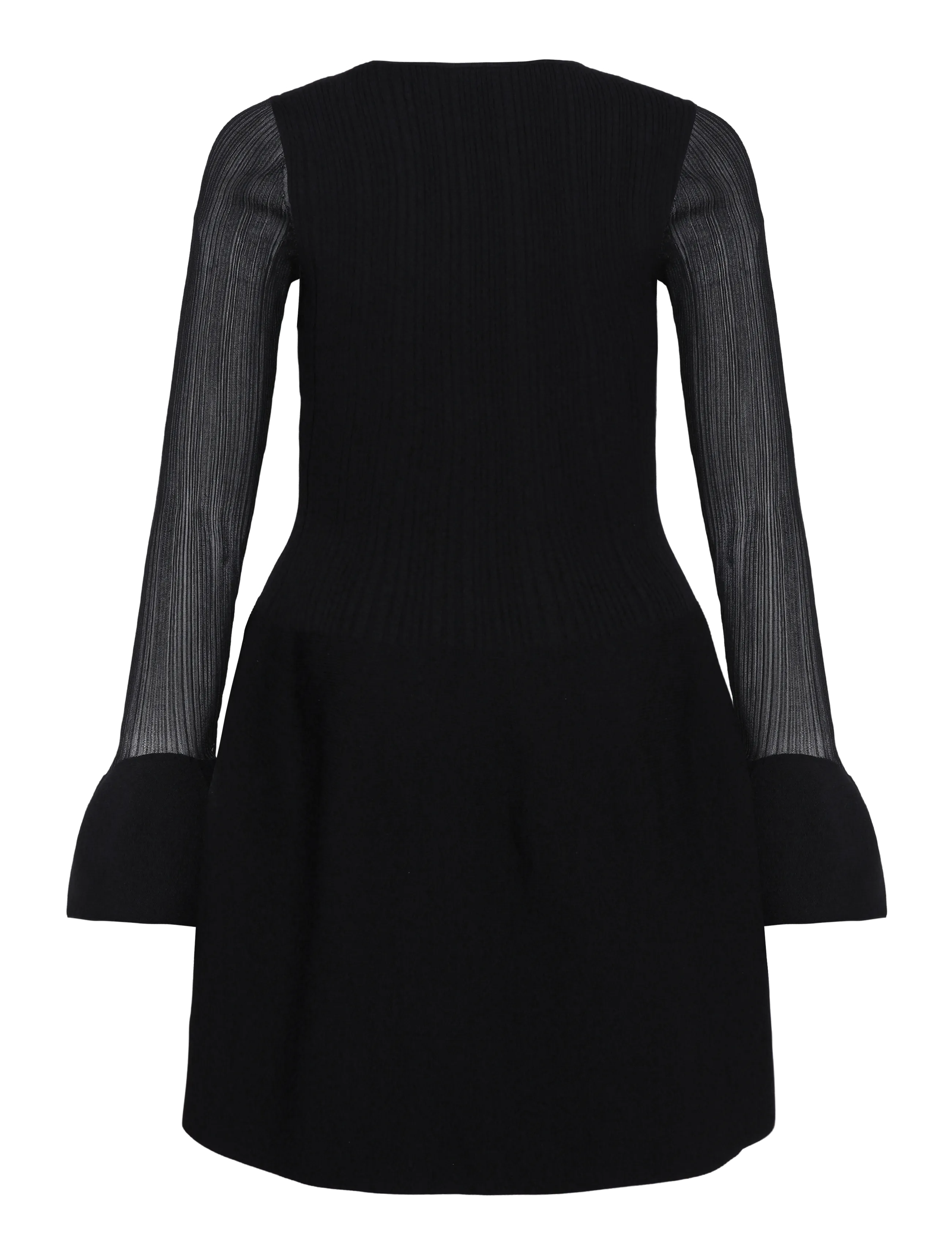 Malina - Elona Voluminous Skirt Knitted Mini Dress - kootud kleidid - black - 2