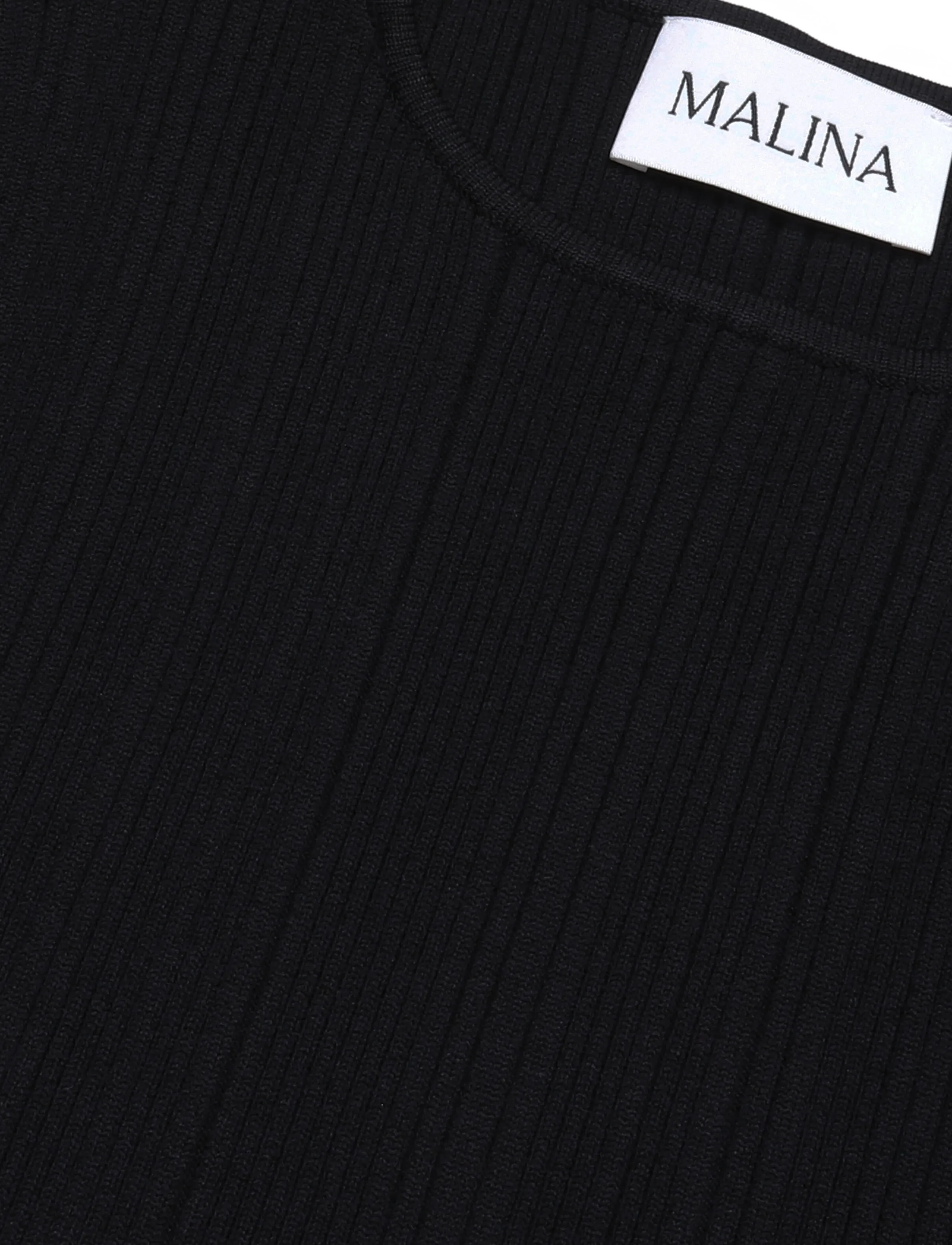 Malina - Elona Voluminous Skirt Knitted Mini Dress - kootud kleidid - black - 5