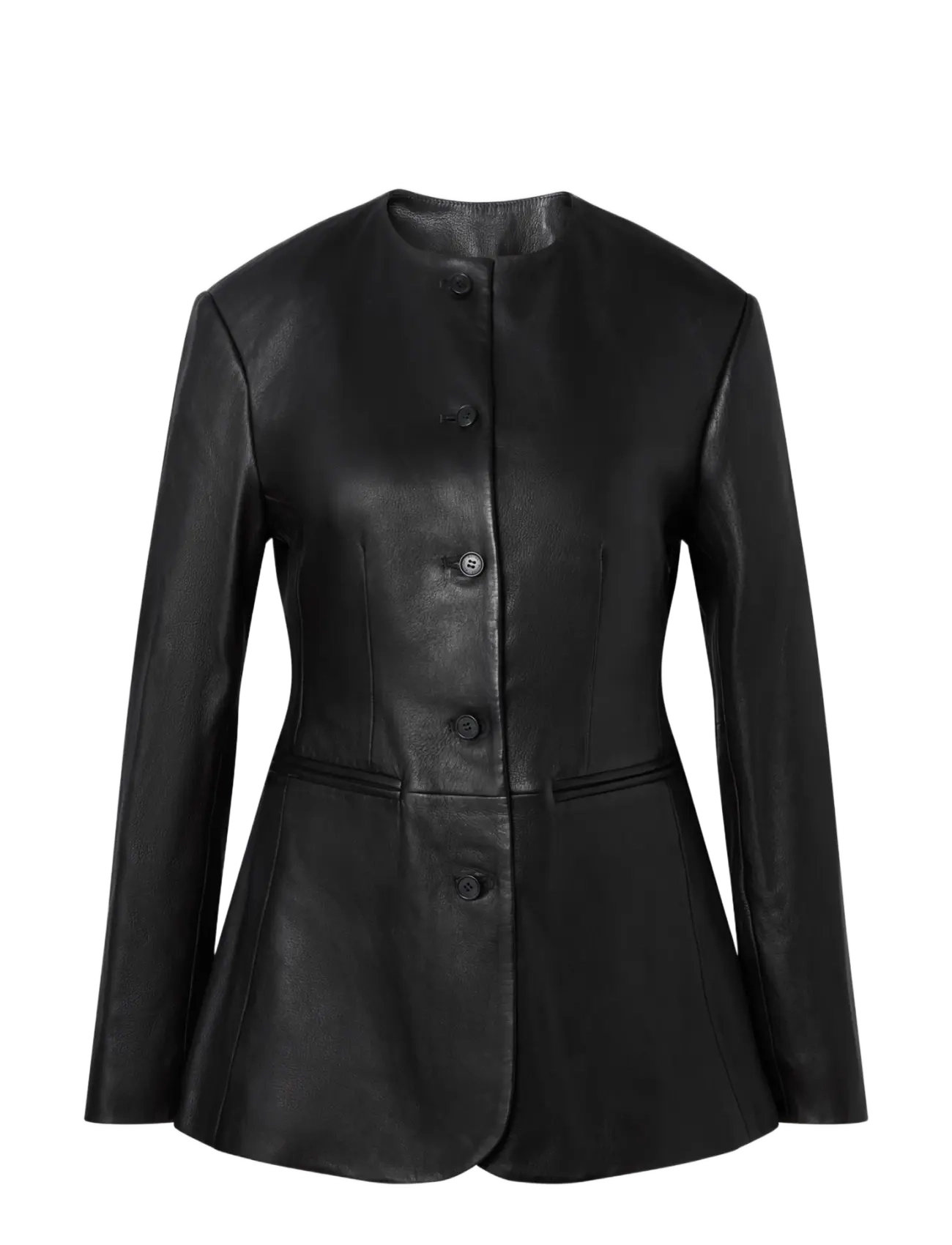 Malina Carol Fitted Leather Blazer - Kläder - BLACK / black