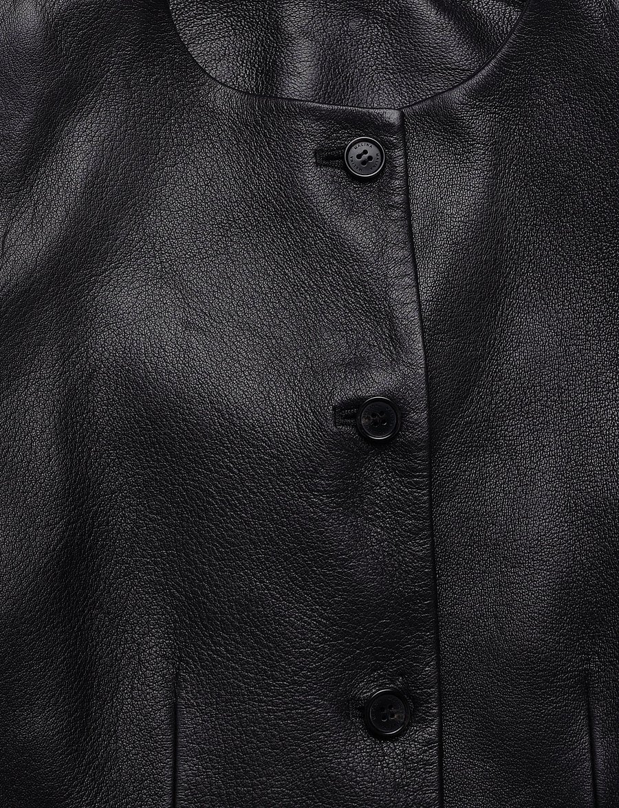 Malina - Carol Fitted Leather Blazer - einreihige blazer - black - 5