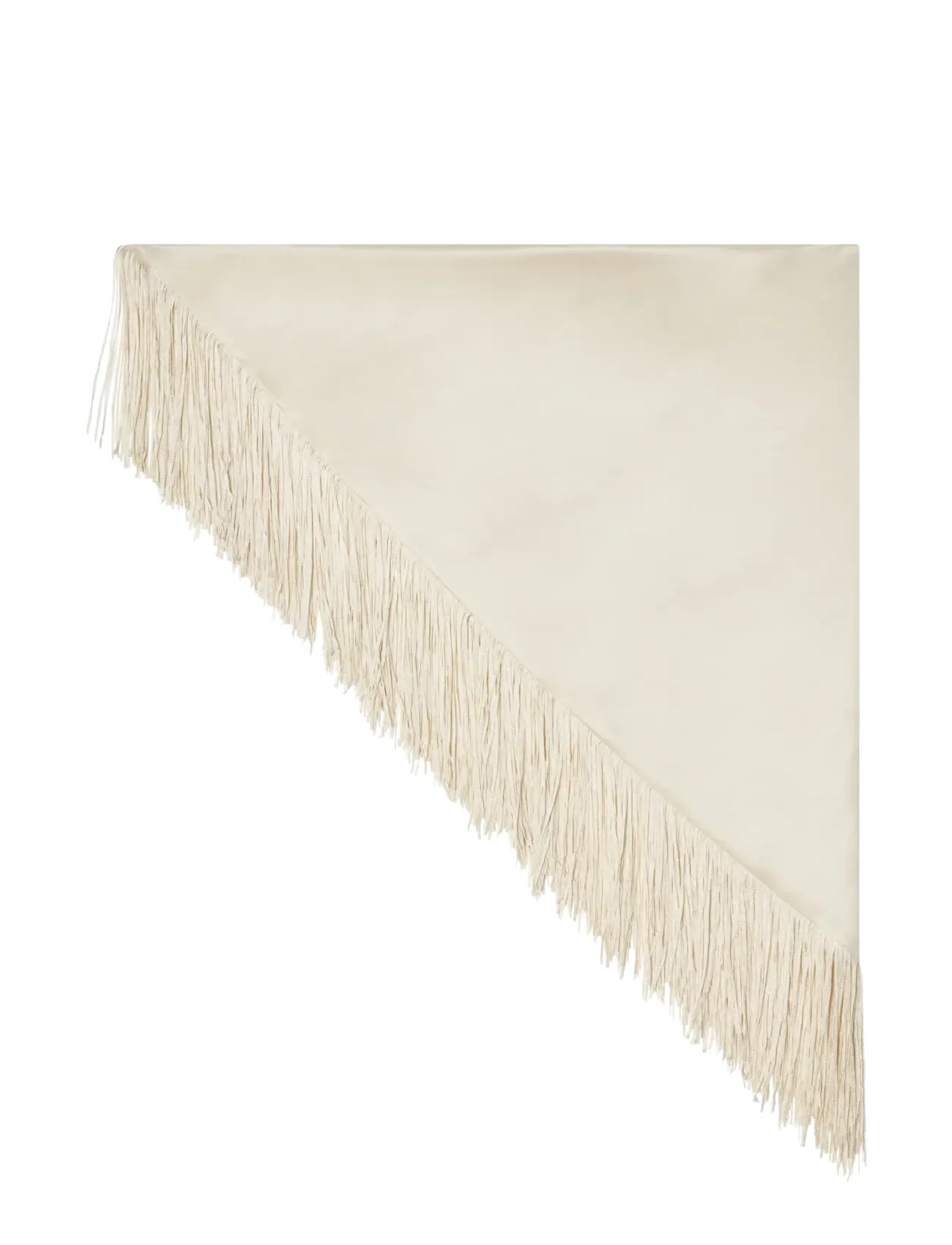 Malina Nalia Fringe Satin Scarf - Fylgihlutir - PEARL / cream